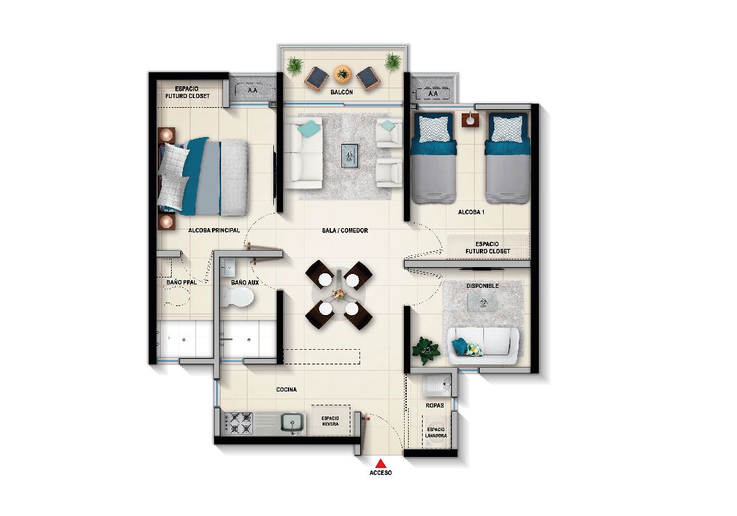  en undefined Undefined Undefined Undefined 51 m2 Habitaciones 2 Baños 2 Precio $204824000