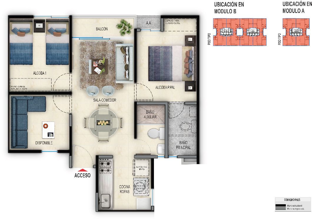 en undefined Undefined Undefined Undefined 47 m2 Habitaciones 2 Baños 2 Precio $177323000