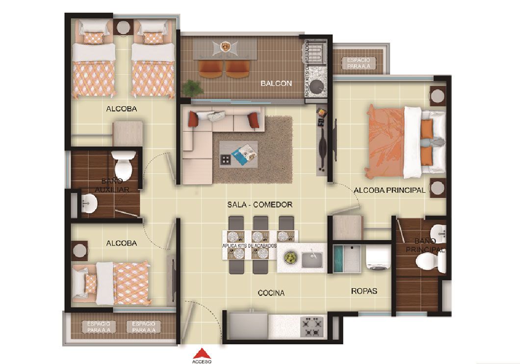 Comprar Exterior Peñazul La Aldea Apartamento en venta Cundinamarca Bogotá Otros 58 m2 Habitaciones 2 Baños 2 Garajes 0 Precio $274549000