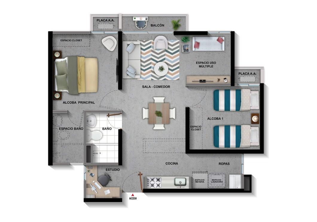 Proyectos Vivienda Nueva Palmanova Apartamento en venta Atlántico Barranquilla Otros 46 m2 Habitaciones 2 Baños 2 Garajes 0 Precio $213310000