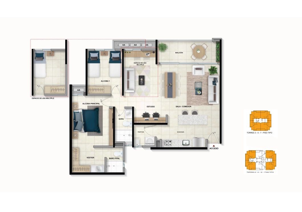  en undefined Undefined Undefined Undefined 80 m2 Habitaciones 2 Baños 2 Precio $518248000