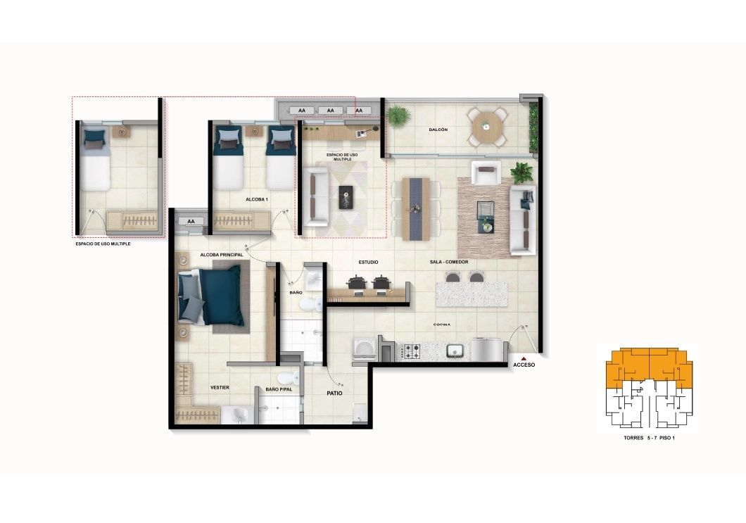 Proyectos Sobre Planos Riverbay Apartamento en venta Atlántico Barranquilla Otros 86 m2 Habitaciones 2 Baños 2 Garajes 0 Precio $518248000