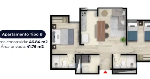Comprar Exterior Panoramik Apartamento en venta Santander Bucaramanga Otros 46 m2 Habitaciones 2 Baños 1 Garajes 0 Precio $172260000