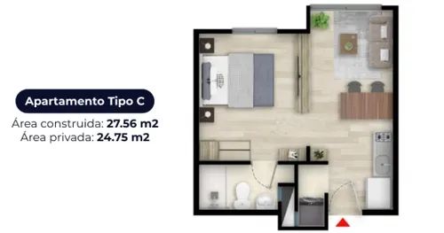 Comprar Exterior Panoramik Apartamento en venta Santander Bucaramanga Otros 44 m2 Habitaciones 2 Baños 2 Garajes 0 Precio $268820000