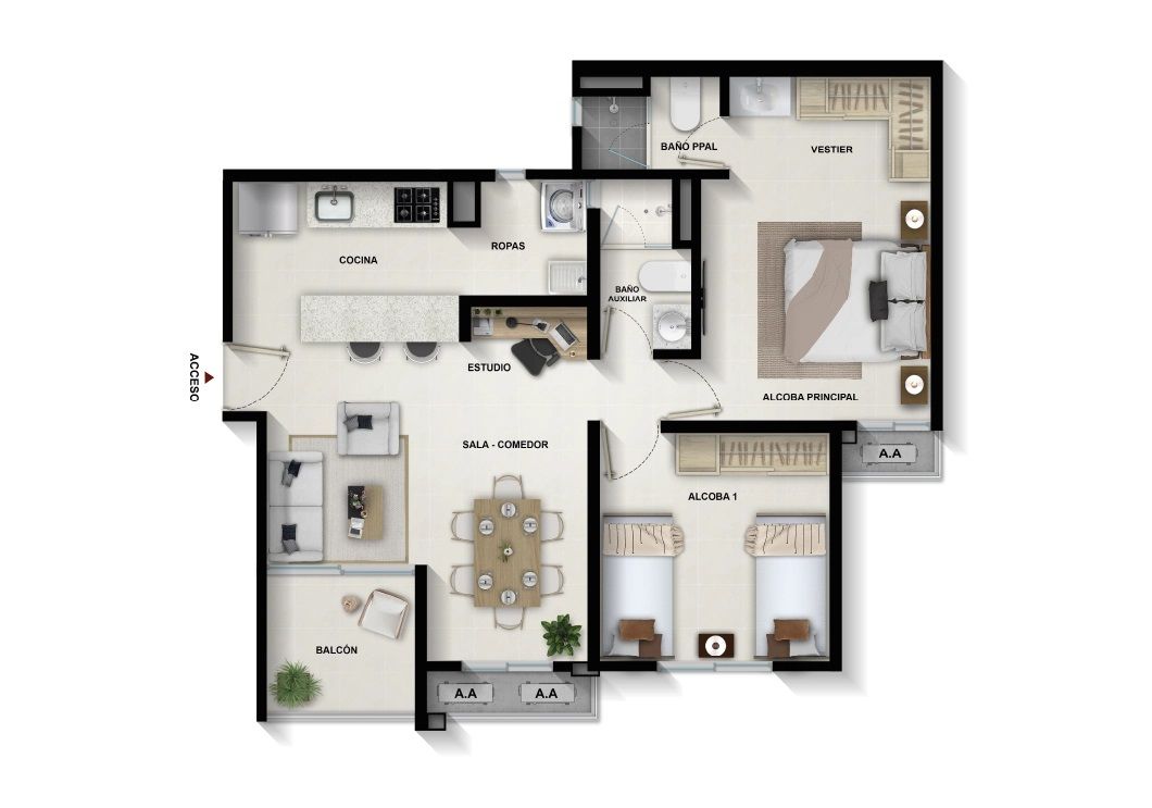 en undefined Undefined Undefined Undefined 52 m2 Habitaciones 2 Baños 2 Precio $326598000