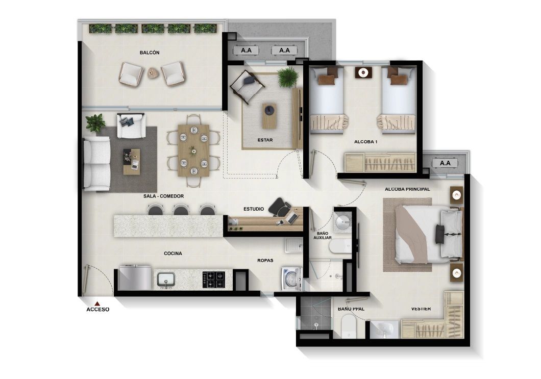 Comprar Exterior Puntalta Altarena Apartamento en venta Bolívar Cartagena Otros 79 m2 Habitaciones 2 Baños 2 Garajes 0 Precio $414538000