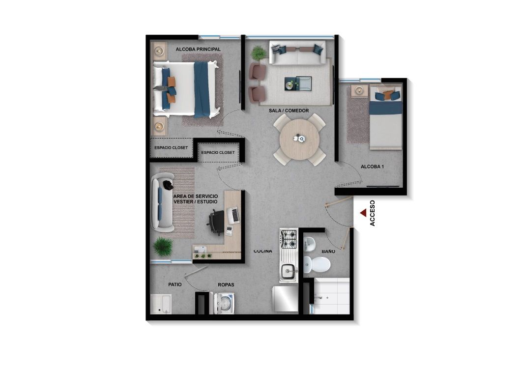  en undefined Undefined Undefined Undefined 43 m2 Habitaciones 2 Baños 1 Garajes 0 Precio $142209000