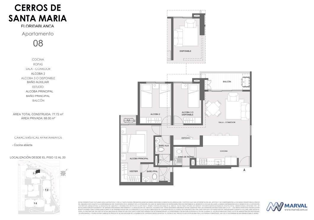 Proyectos Vivienda Nueva Cerros De Santa María Apartamento en venta Santander Floridablanca Otros 77 m2 Habitaciones 3 Baños 2 Garajes 0 Precio $443980000