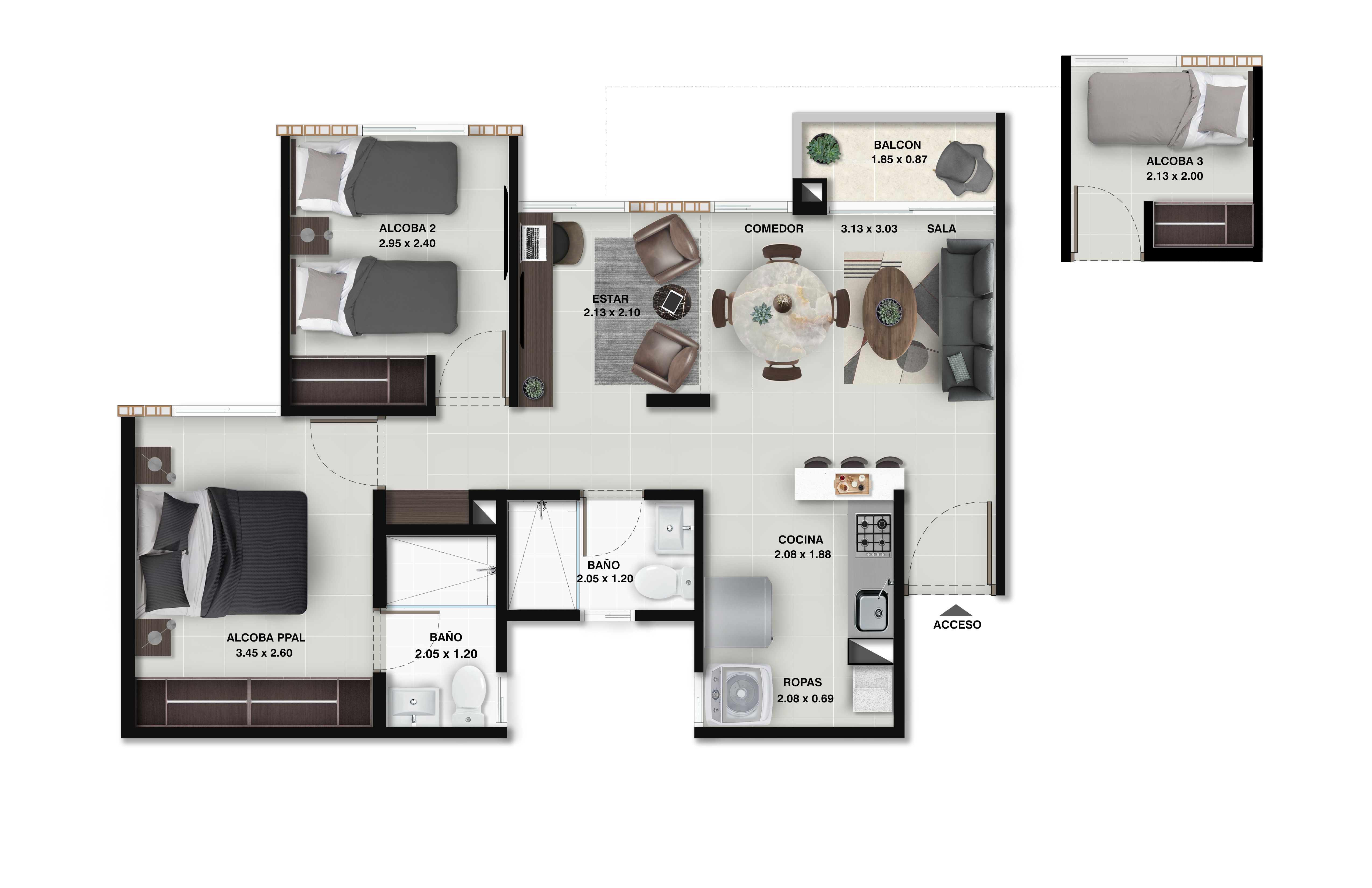 Proyectos Vivienda Nueva El Álamo Apartamento en venta Valle Del Cauca Cali Otros 0 m2 Habitaciones 2 Baños 1 Garajes 0 Precio $193000000