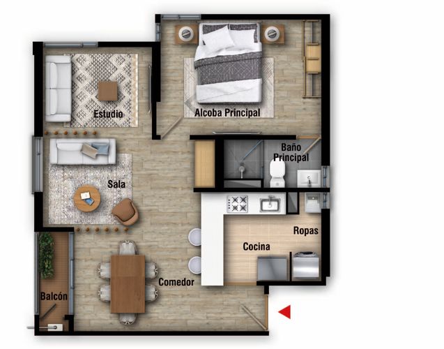 Proyectos Comerciales Verdemonte Apartamento en venta Cundinamarca La Calera Calera Gardens 0 m2 Habitaciones 1 Baños 1 Garajes 1 Precio $348000000