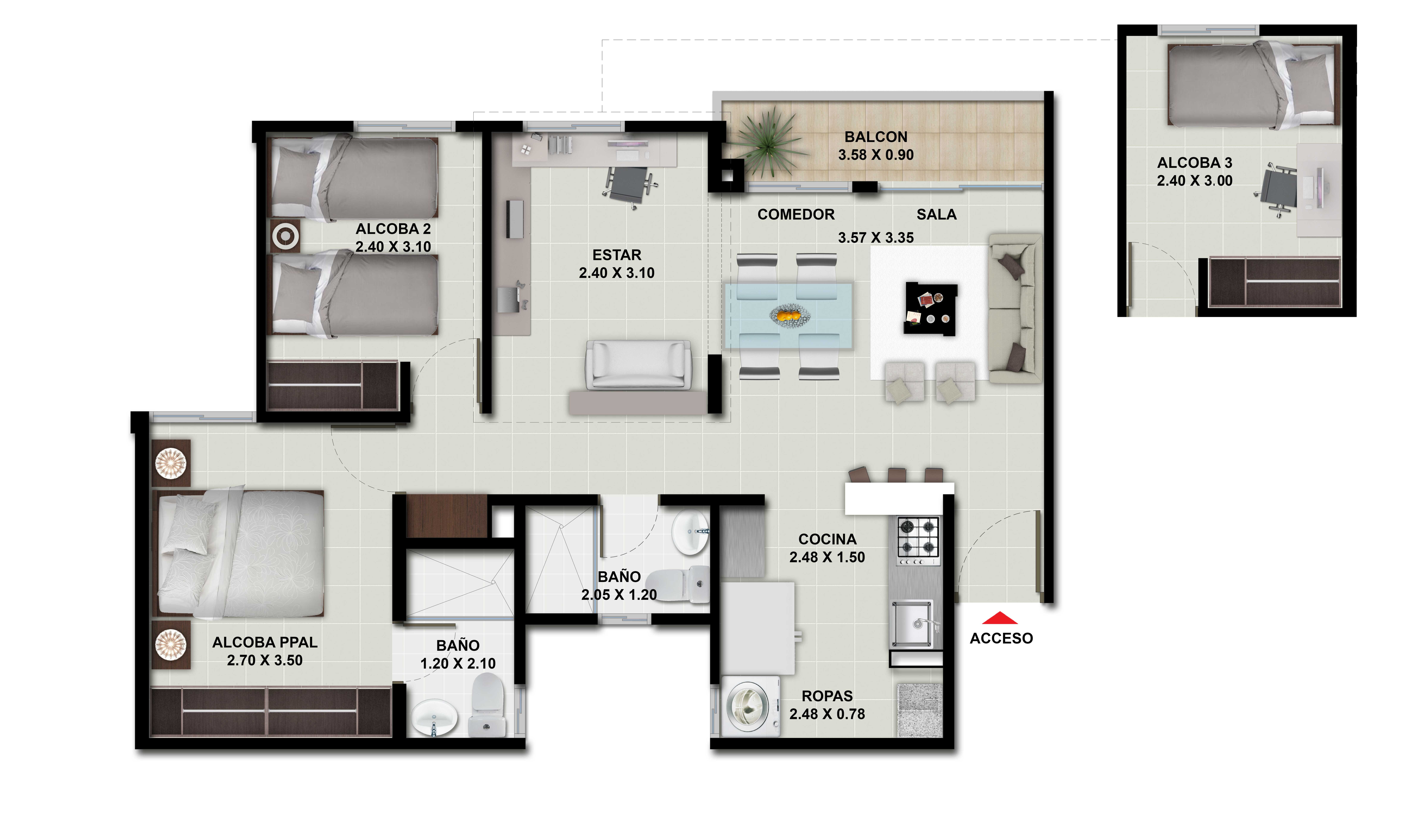 Proyectos Vivienda Nueva El Guayacan Apartamento en venta Valle Del Cauca Cali Otros 0 m2 Habitaciones 2 Baños 1 Garajes 0 Precio $214000000