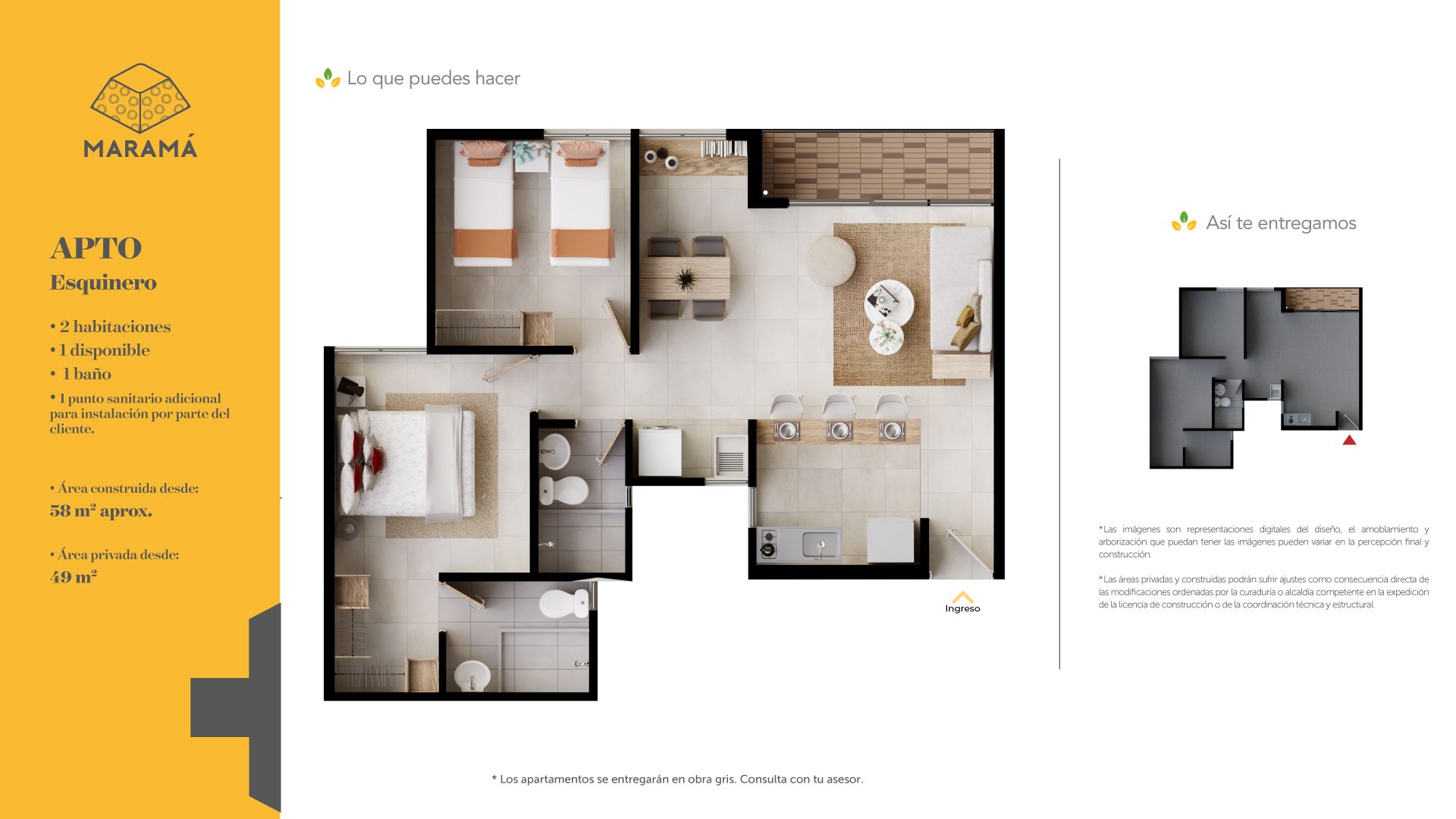  en undefined Undefined Undefined Undefined 57 m2 Habitaciones 2 Baños 1 Precio $222074595