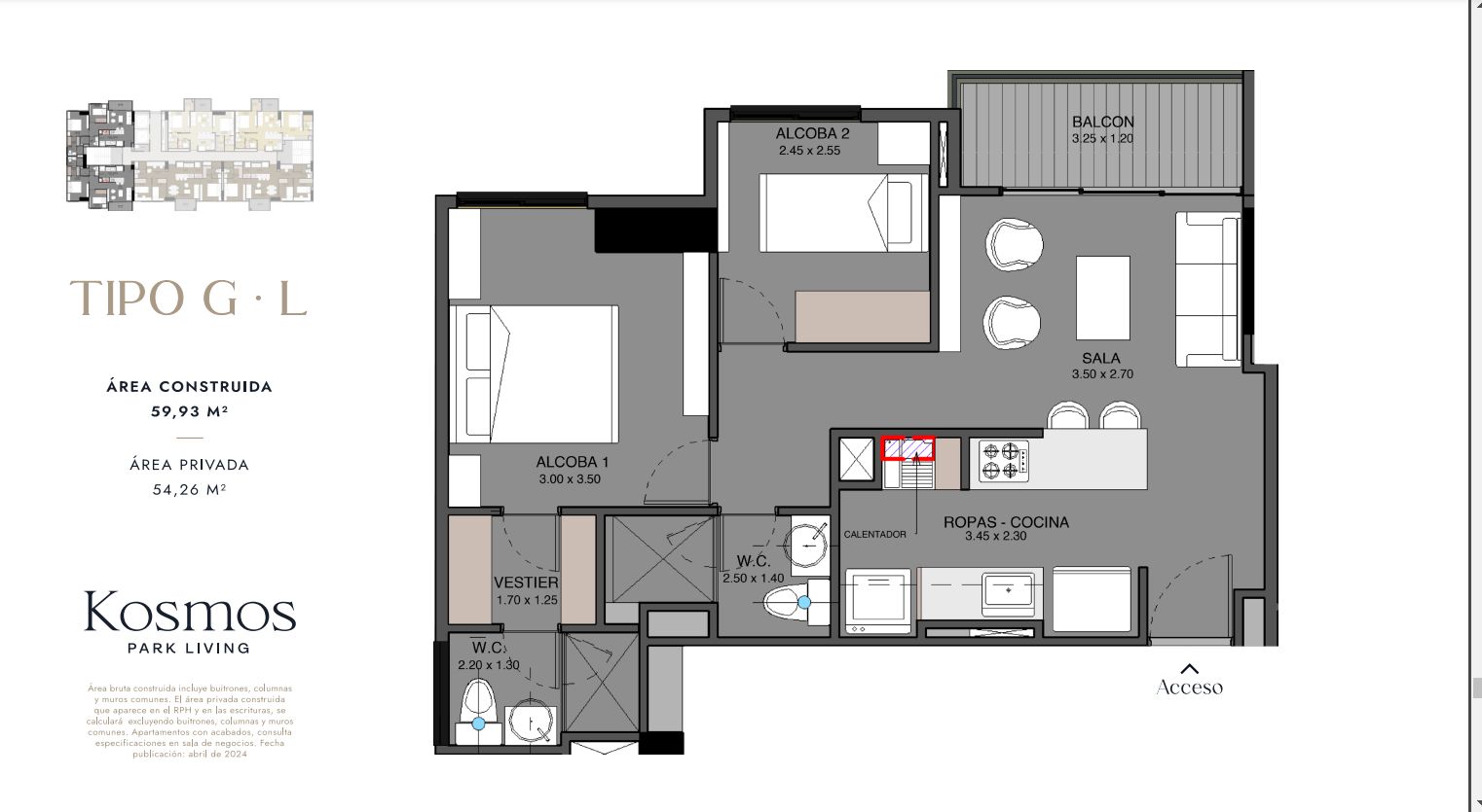  en undefined Undefined Undefined Undefined 59 m2 Habitaciones 2 Baños 2 Garajes 1 Precio $581400000