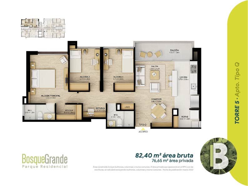 Proyectos Entrega Inmediata Bosque Grande Apartamento en venta Antioquia Medellín Otros 82 m2 Habitaciones 3 Baños 2 Garajes 1 Precio $689672000