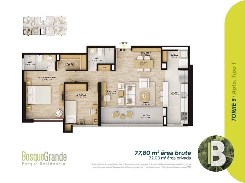 Proyectos Entrega Inmediata Bosque Grande Apartamento en venta Antioquia Medellín Otros 77 m2 Habitaciones 2 Baños 2 Garajes 1 Precio $631020000