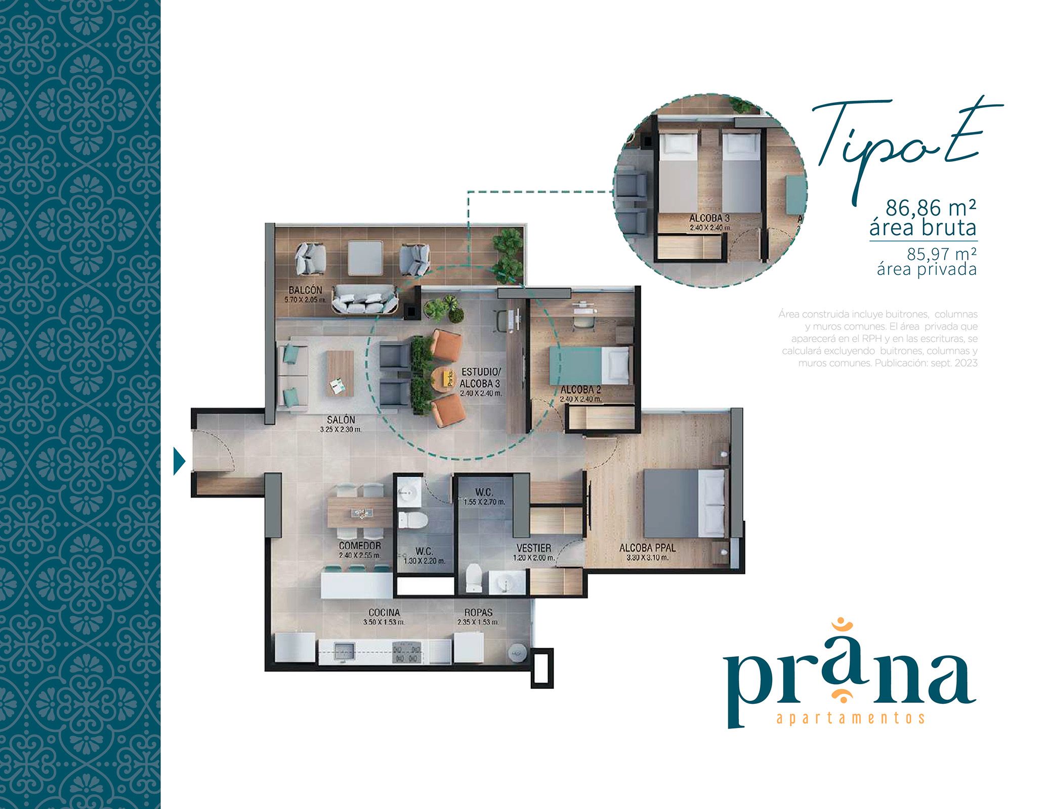 Proyectos Vivienda Nueva Prana Apartamento en venta Antioquia Envigado El Salado 86 m2 Habitaciones 2 Baños 2 Garajes 1 Precio $785000000