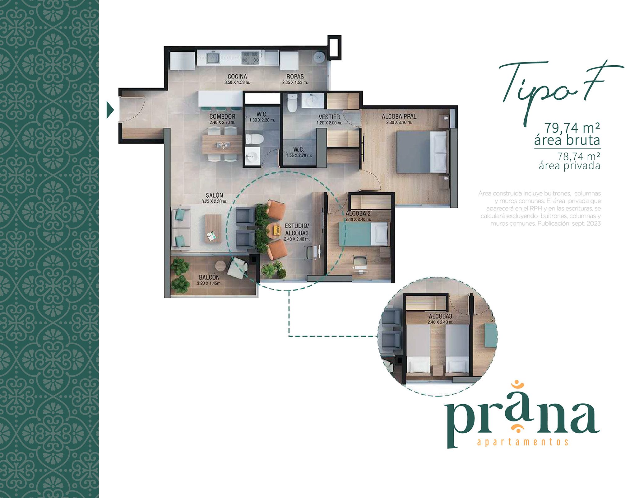 Proyectos Vivienda Nueva Prana Apartamento en venta Antioquia Envigado El Salado 79 m2 Habitaciones 2 Baños 2 Garajes 1 Precio $731000000