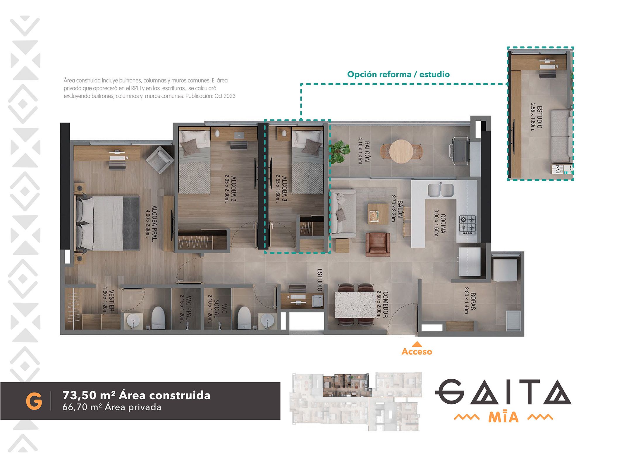  en undefined Undefined Undefined Undefined 66 m2 Habitaciones 3 Baños 2 Garajes 1 Precio $628000000