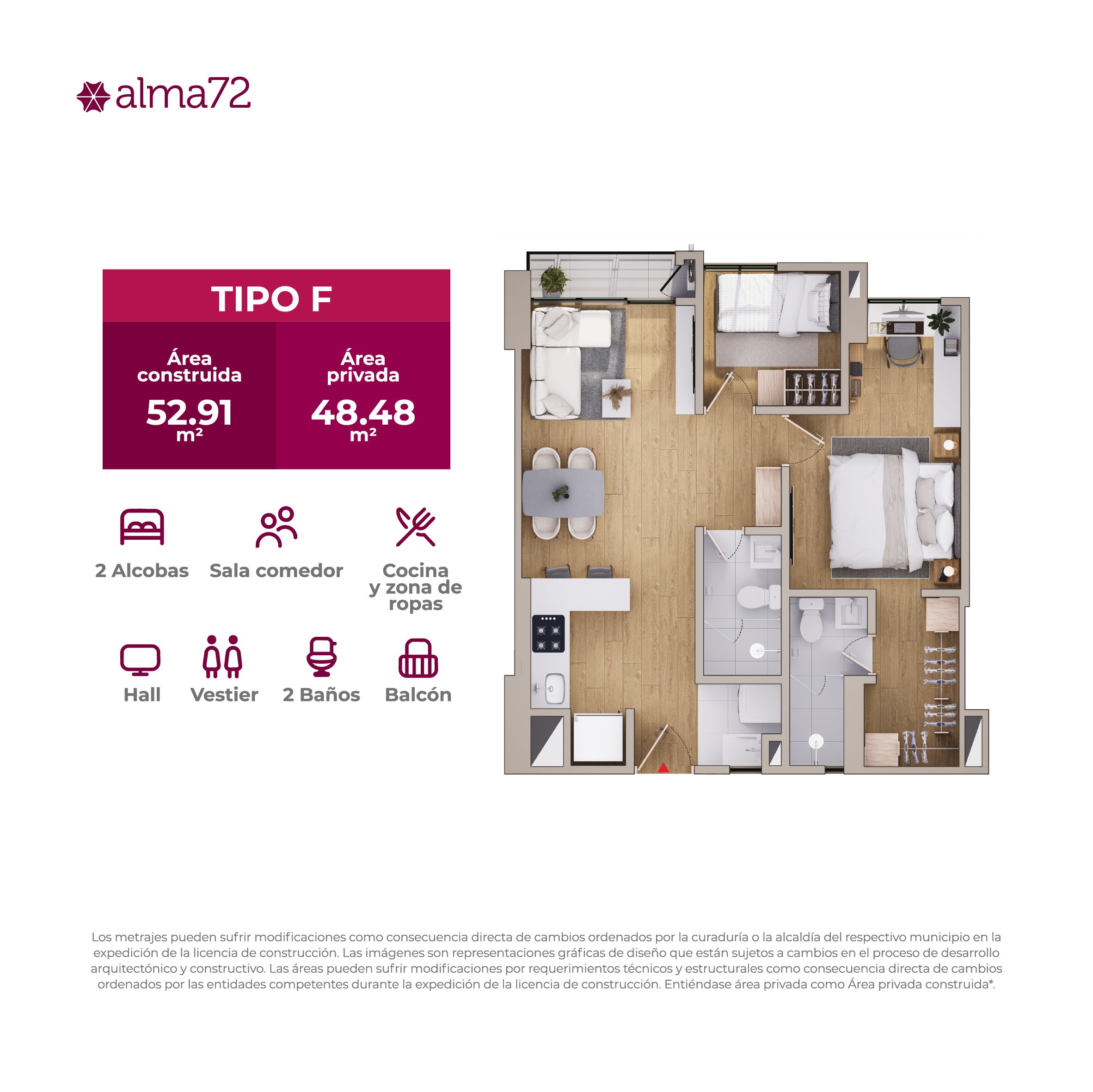 en undefined Undefined Undefined Undefined 52 m2 Habitaciones 2 Baños 2 Garajes 1 Precio $608000000