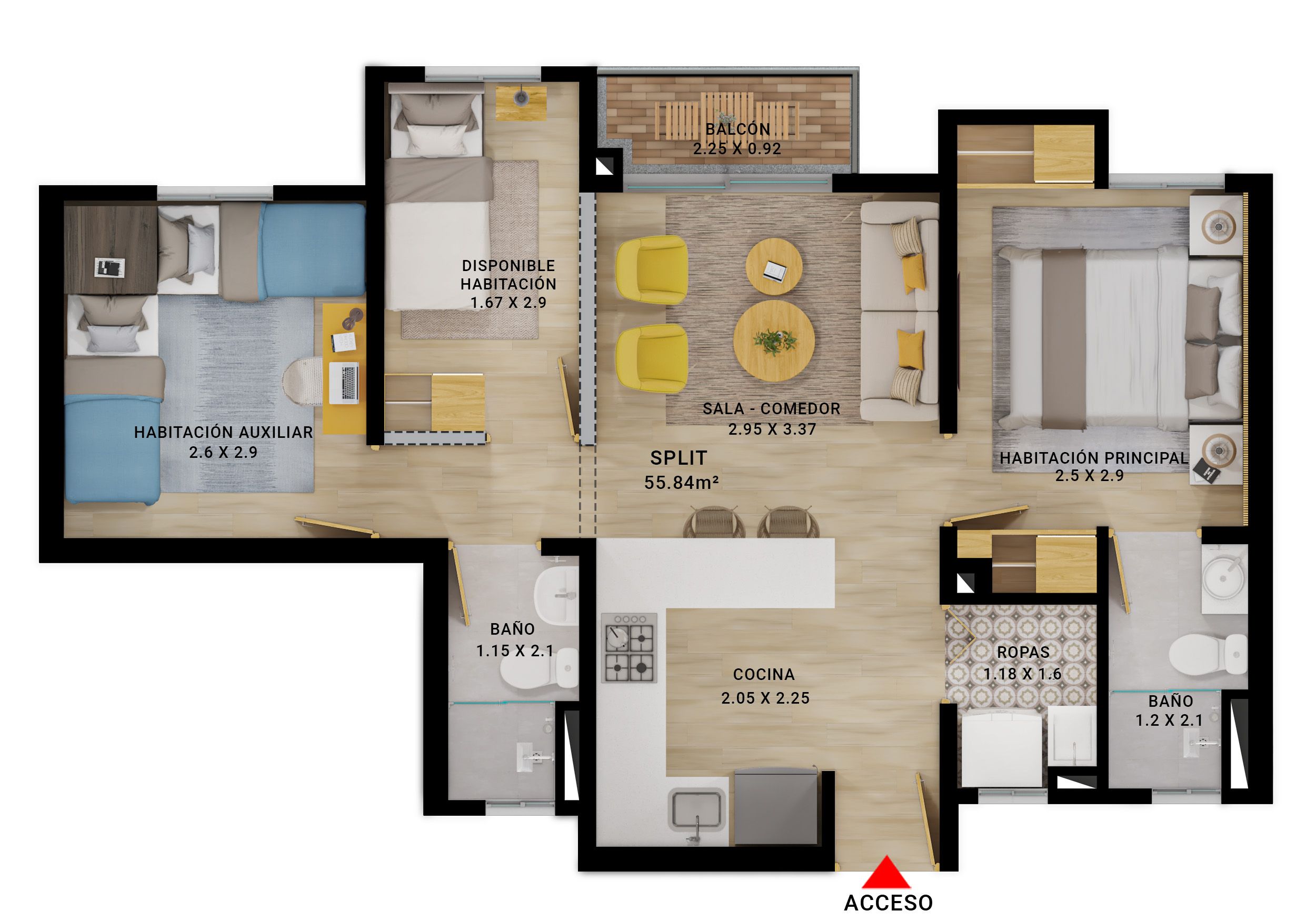 Proyectos Vivienda Nueva Refugio De Las Palmas Apartamento en venta Cundinamarca Fusagasugá El Rosal 55 m2 Habitaciones 2 Baños 3 Garajes 0 Precio $214920000