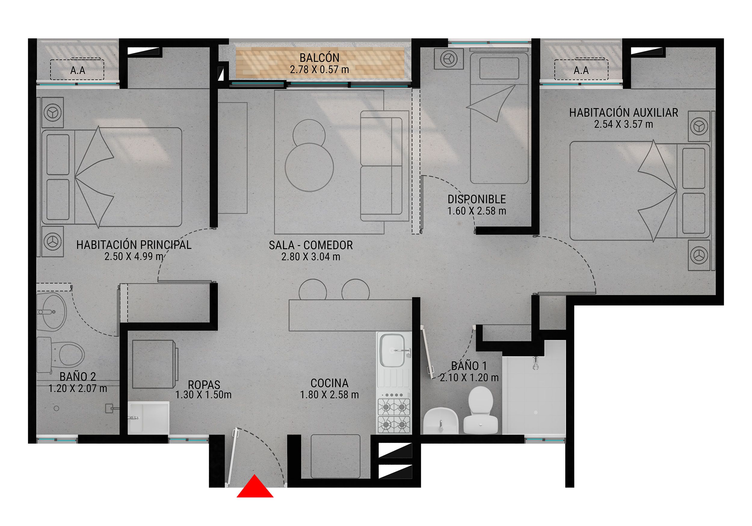 Proyectos Vivienda Nueva Orizzo Apartamento en venta Atlántico Puerto Colombia Otros 55 m2 Habitaciones 3 Baños 2 Garajes 0 Precio $226260000