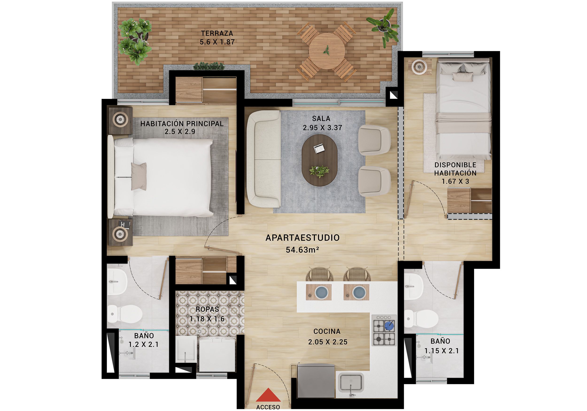 en undefined Undefined Undefined Undefined 45 m2 Habitaciones 1 Baños 2 Garajes 1 Precio $230000000