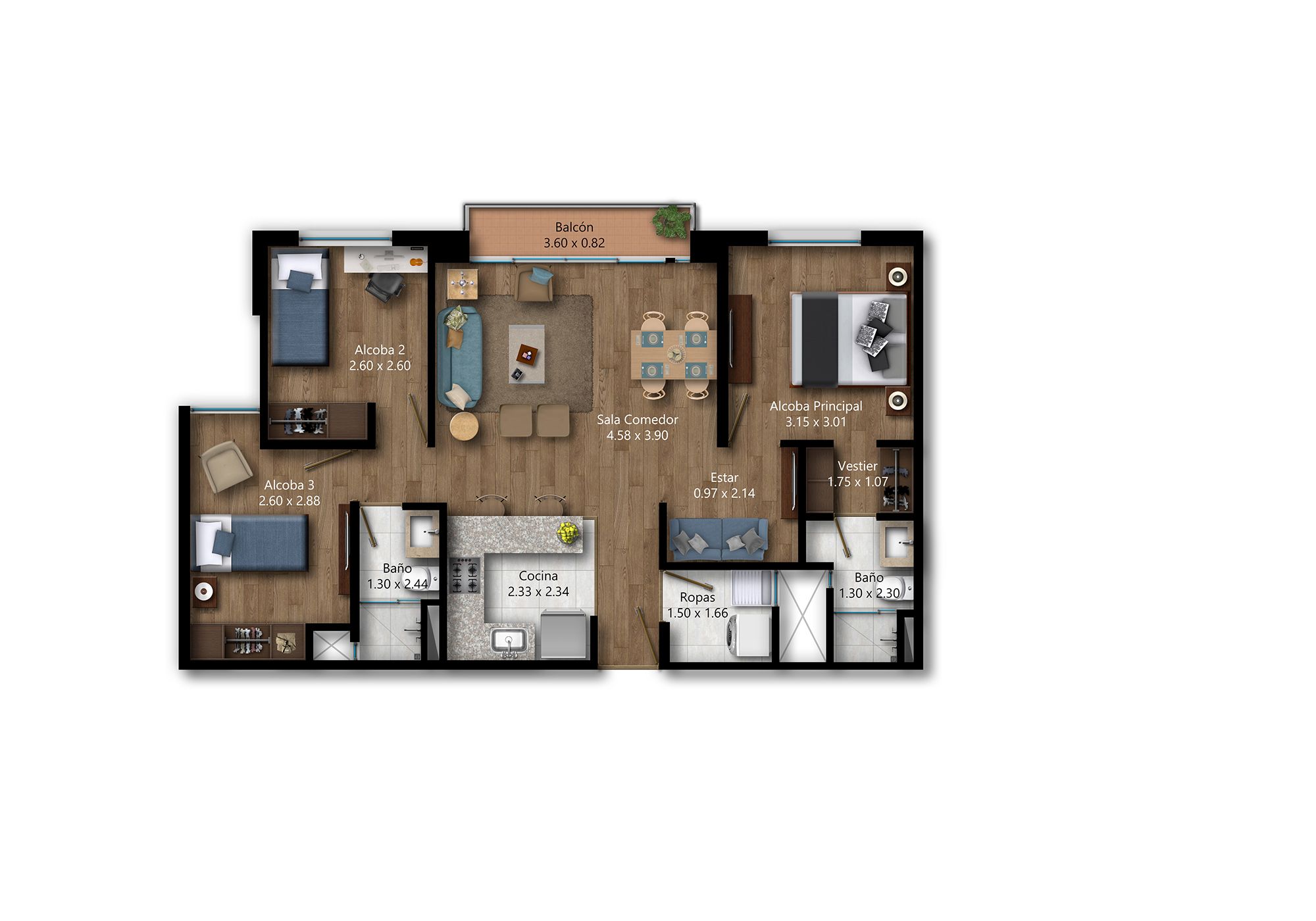 Proyectos Vivienda Nueva Ciprés De La Florida Apartamento en venta Cundinamarca Bogotá Gran Granada 78 m2 Habitaciones 3 Baños 2 Garajes 1 Precio $505000000