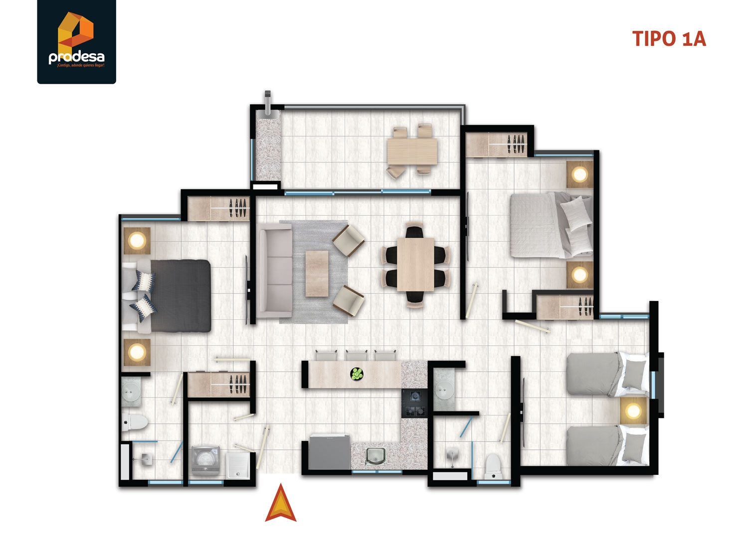 Proyectos Comerciales Ámbar Apartamento en venta Cundinamarca Villeta Sixto López Lleras 82 m2 Habitaciones 3 Baños 2 Garajes 1 Precio $456000000
