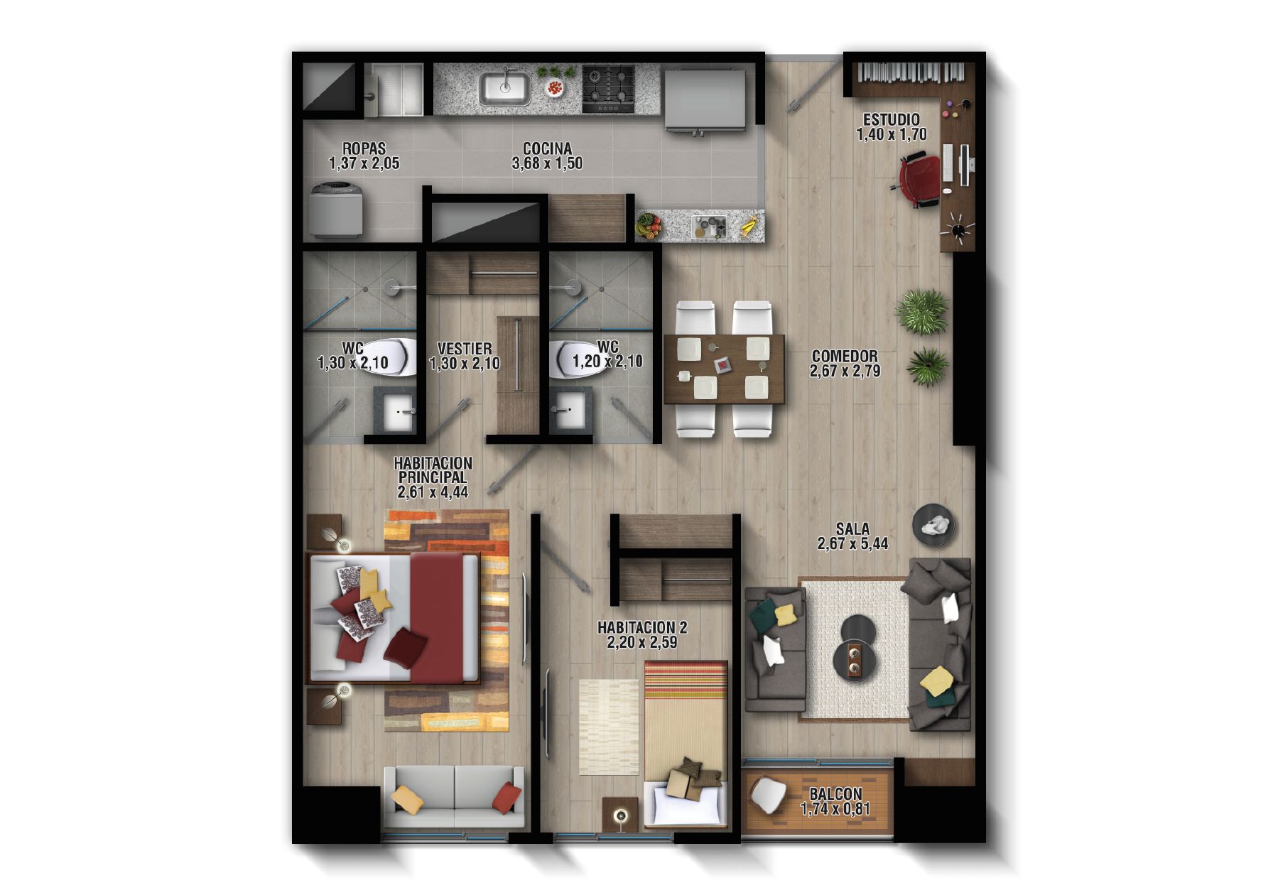 en undefined Undefined Undefined Undefined 64 m2 Habitaciones 2 Baños 2 Precio $448700000