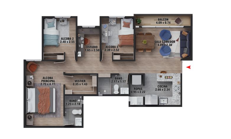 en undefined Undefined Undefined Undefined 71 m2 Habitaciones 3 Baños 2 Garajes 1 Precio $381900000