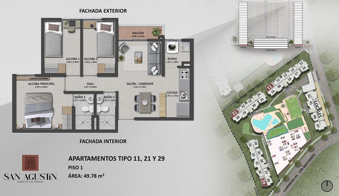 Proyectos Entrega Inmediata San Agustín Apartamento en venta Antioquia Bello La Gabriela 49 m2 Habitaciones 3 Baños 2 Garajes 0 Precio $199290000