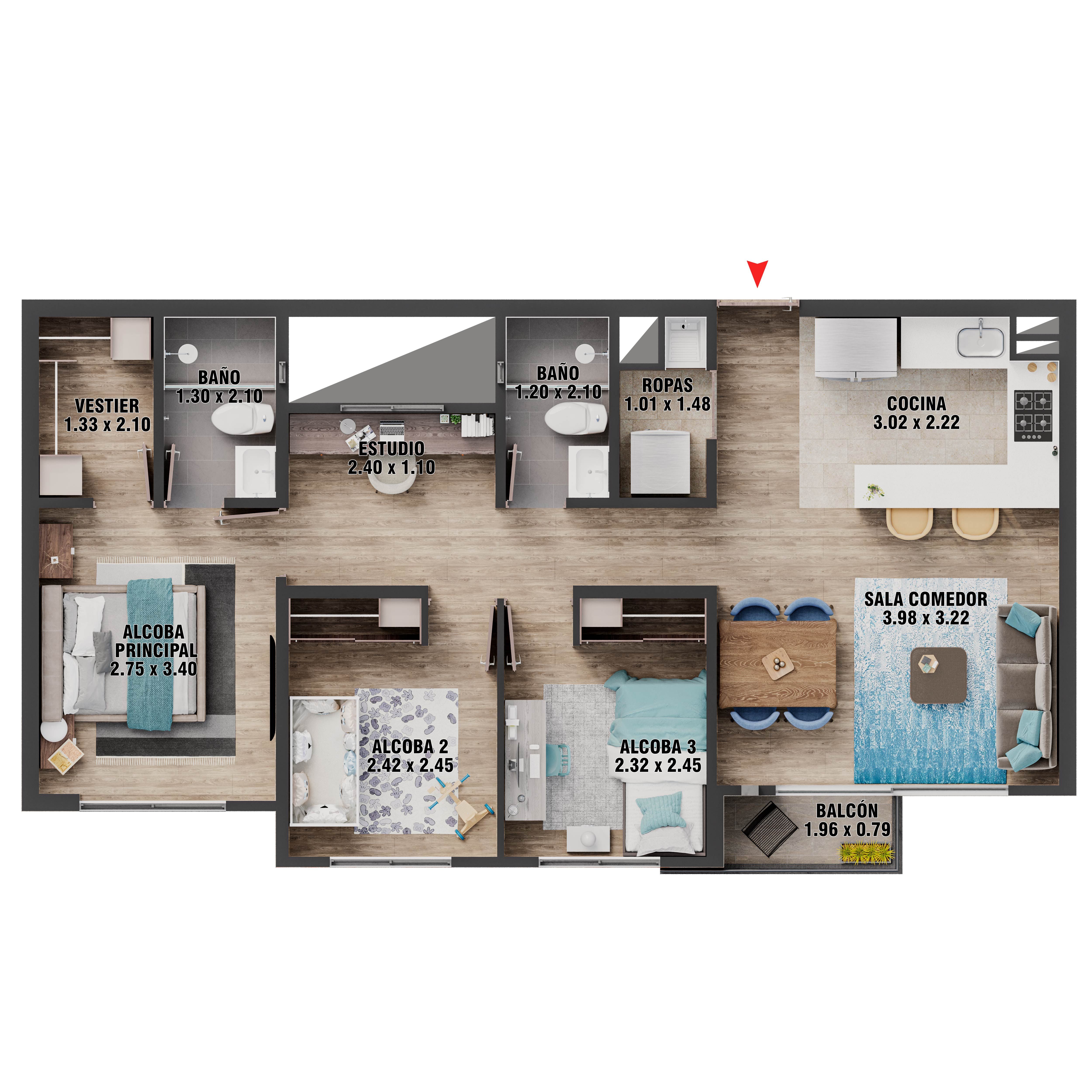 en undefined Undefined Undefined Undefined 63 m2 Habitaciones 3 Baños 2 Garajes 1 Precio $595505000