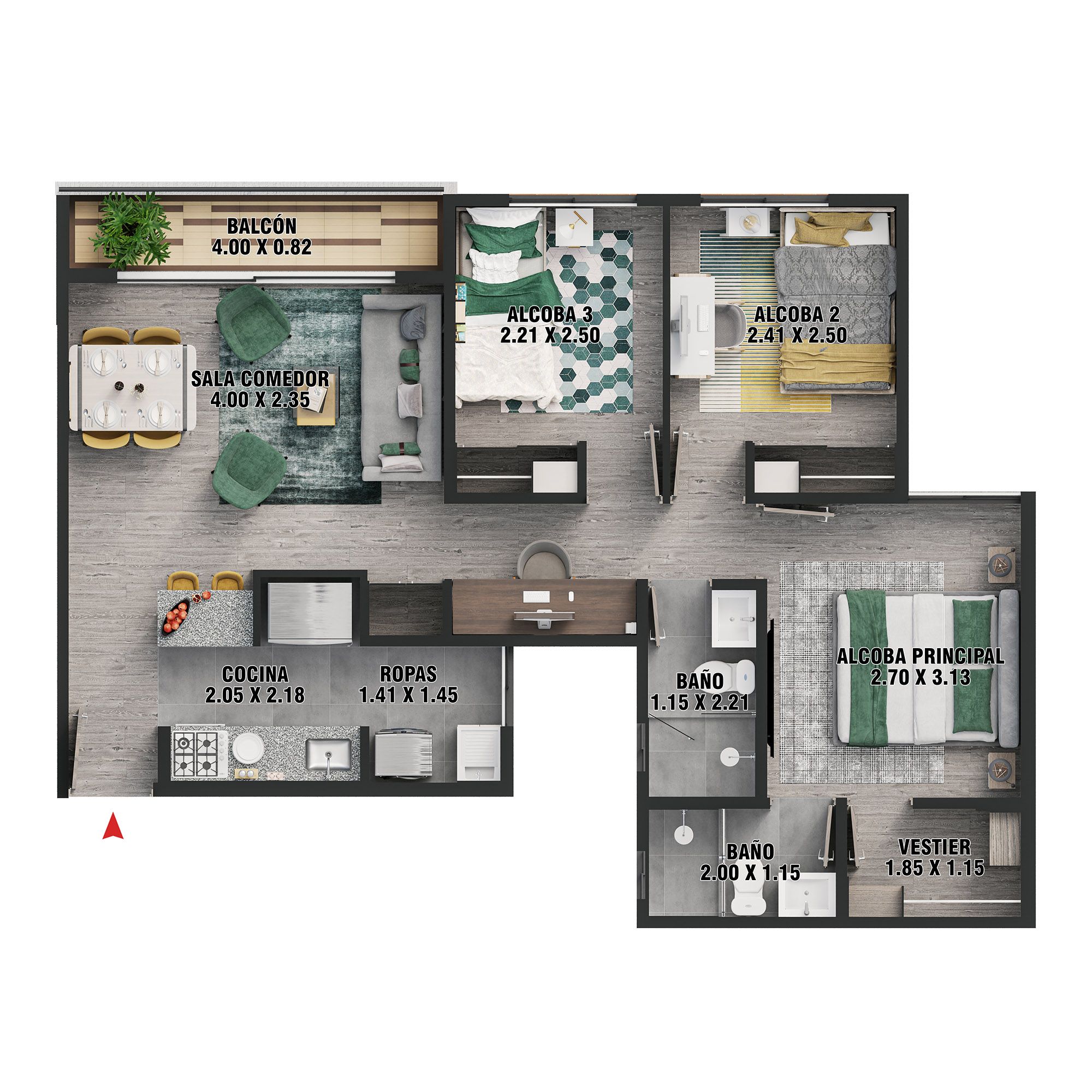 Proyectos Sobre Planos Mistral Apartamento en venta Cundinamarca Mosquera Otros 65 m2 Habitaciones 3 Baños 2 Garajes 0 Precio $380500000