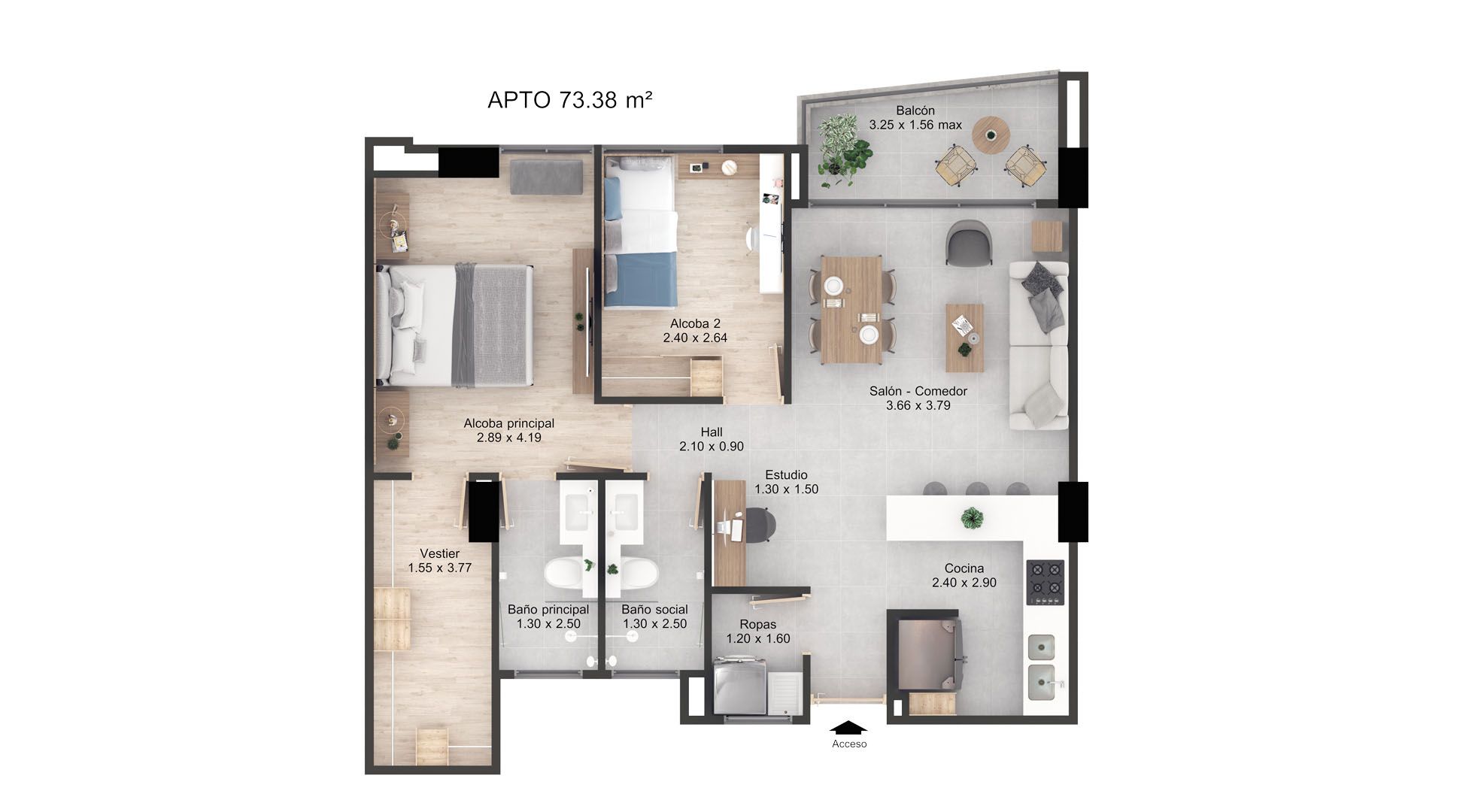 Proyectos Vivienda Nueva Artesia Apartamento en venta Antioquia Envigado Loma Del Escobero 73 m2 Habitaciones 2 Baños 2 Garajes 1 Precio $805400000