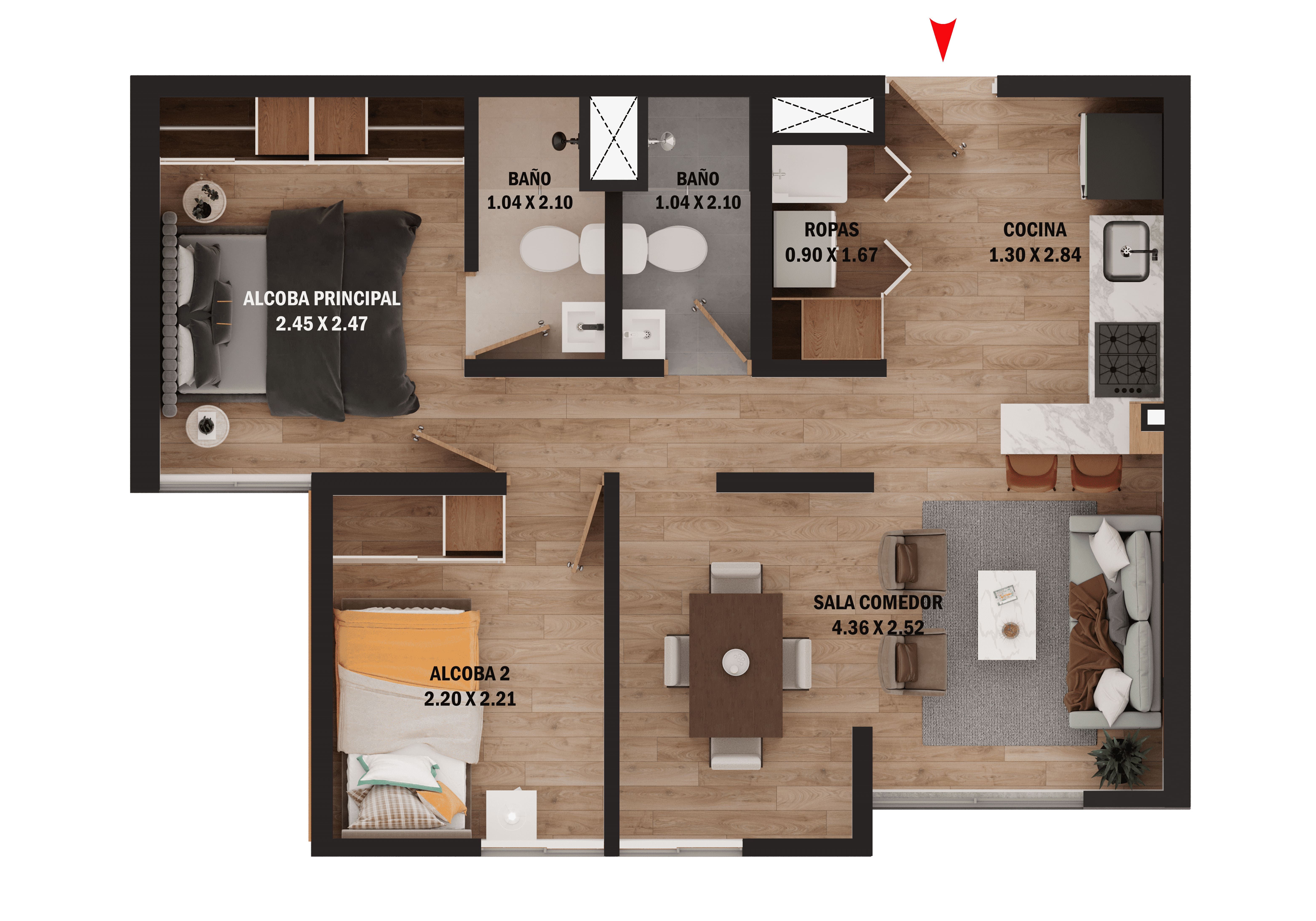 Proyectos Sobre Planos Urbania Terra Apartamento en venta Cundinamarca Bogotá Las Brisas 45 m2 Habitaciones 2 Baños 2 Garajes 0 Precio $249820000