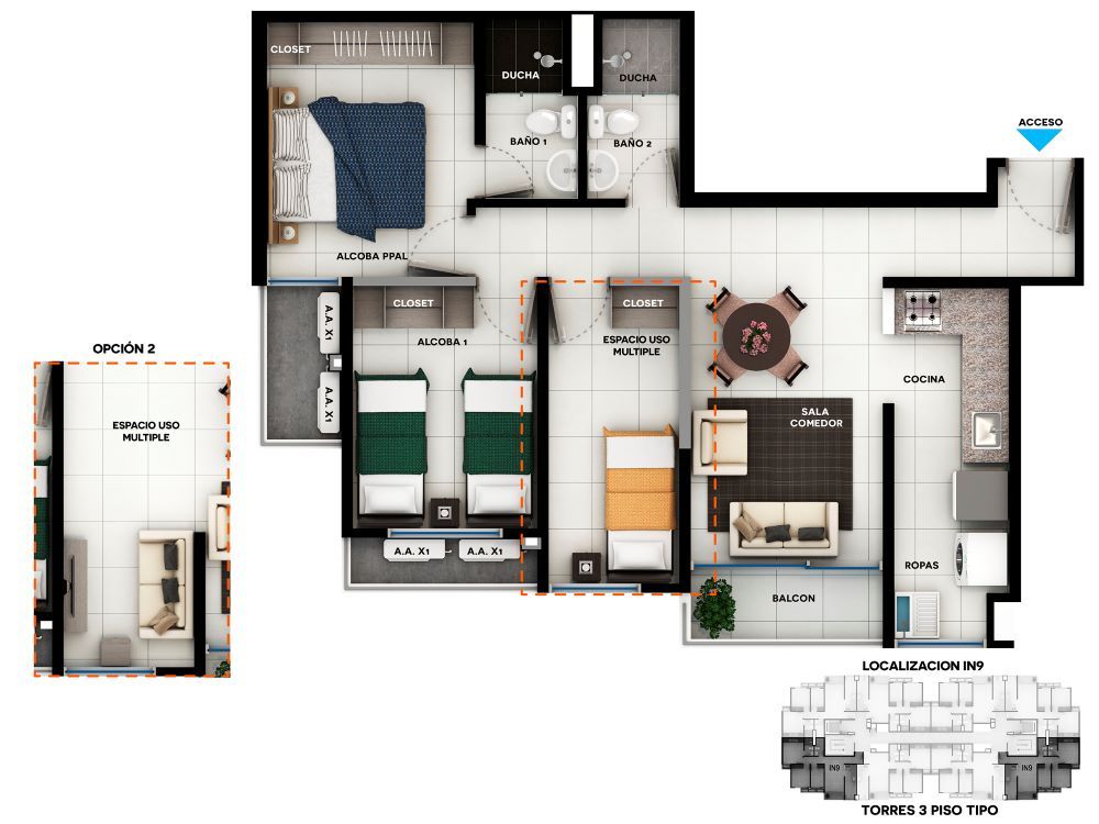 Proyectos Entrega Inmediata La Plazuela Apartamento en venta Atlántico Barranquilla Otros 62 m2 Habitaciones 2 Baños 2 Garajes 1 Precio $324465000