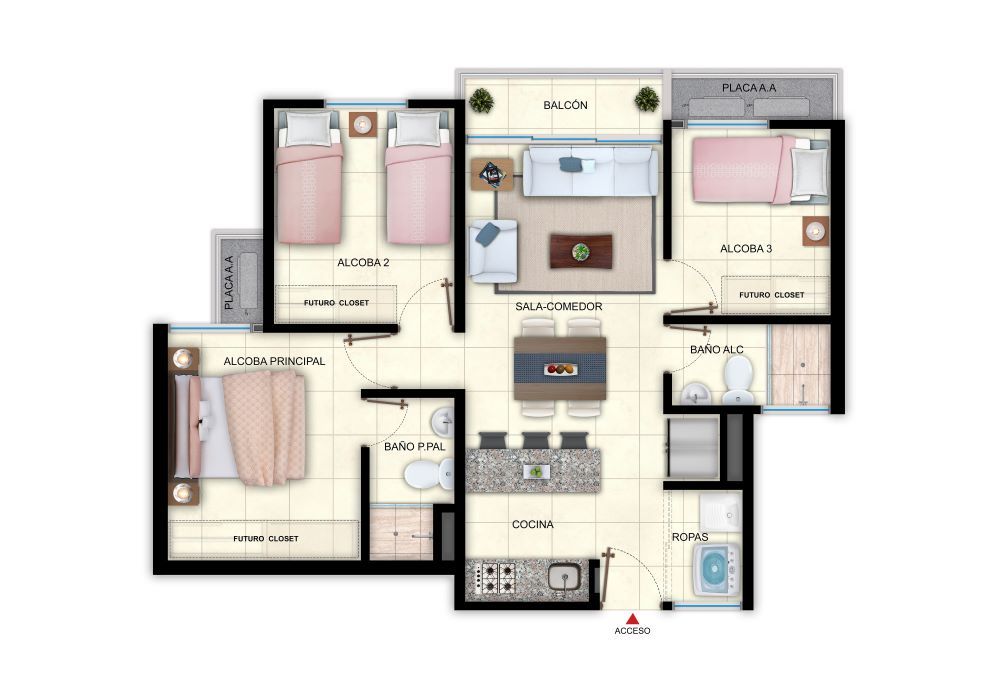 Proyectos Entrega Inmediata La Plazuela Apartamento en venta Atlántico Barranquilla Otros 69 m2 Habitaciones 2 Baños 2 Garajes 1 Precio $385059000