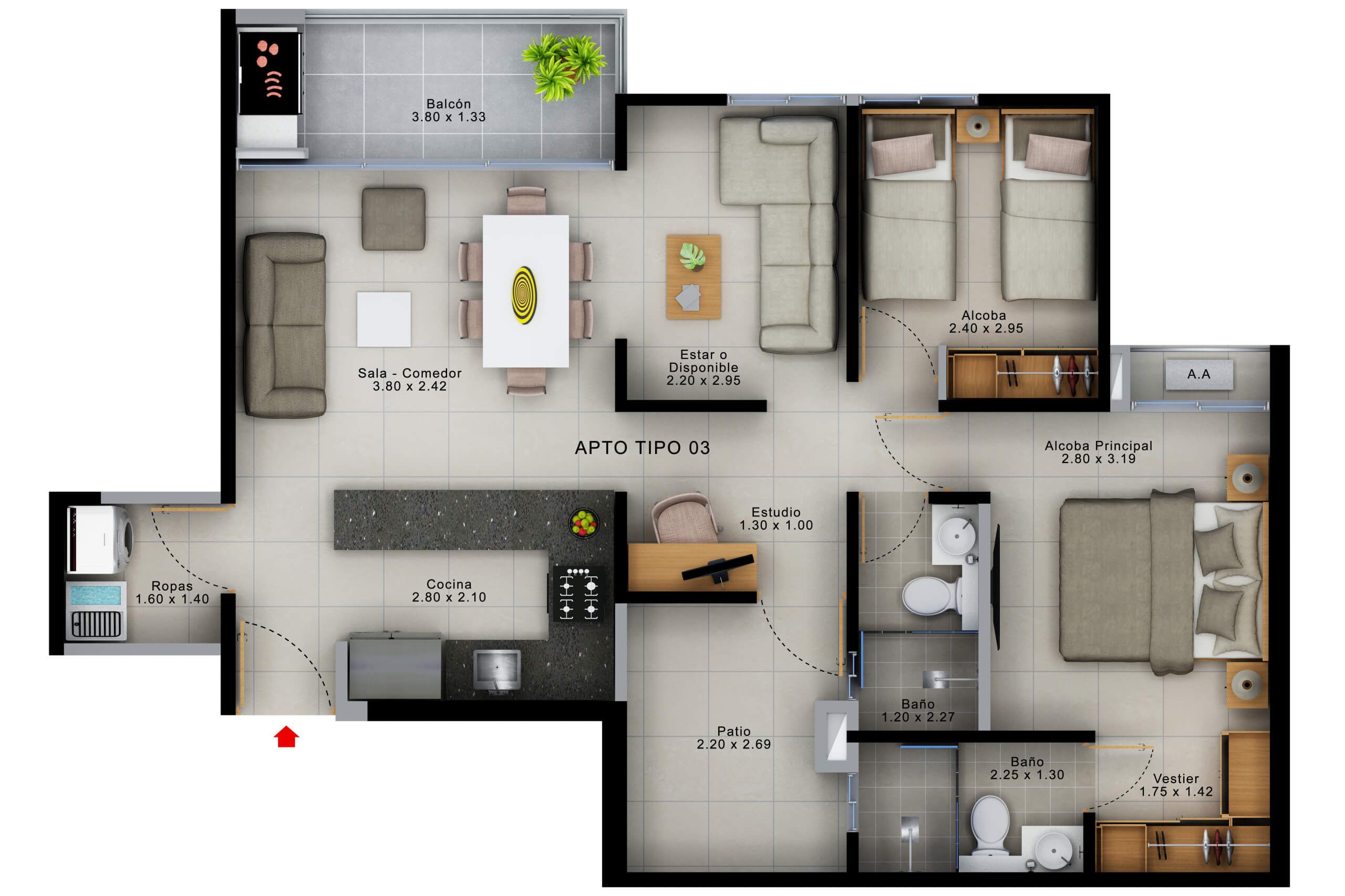 Proyectos Vivienda Nueva Santa Clara Apartamento en venta Valle Del Cauca Cali Valle De Lili 70 m2 Habitaciones 2 Baños 2 Garajes 0 Precio $423825000
