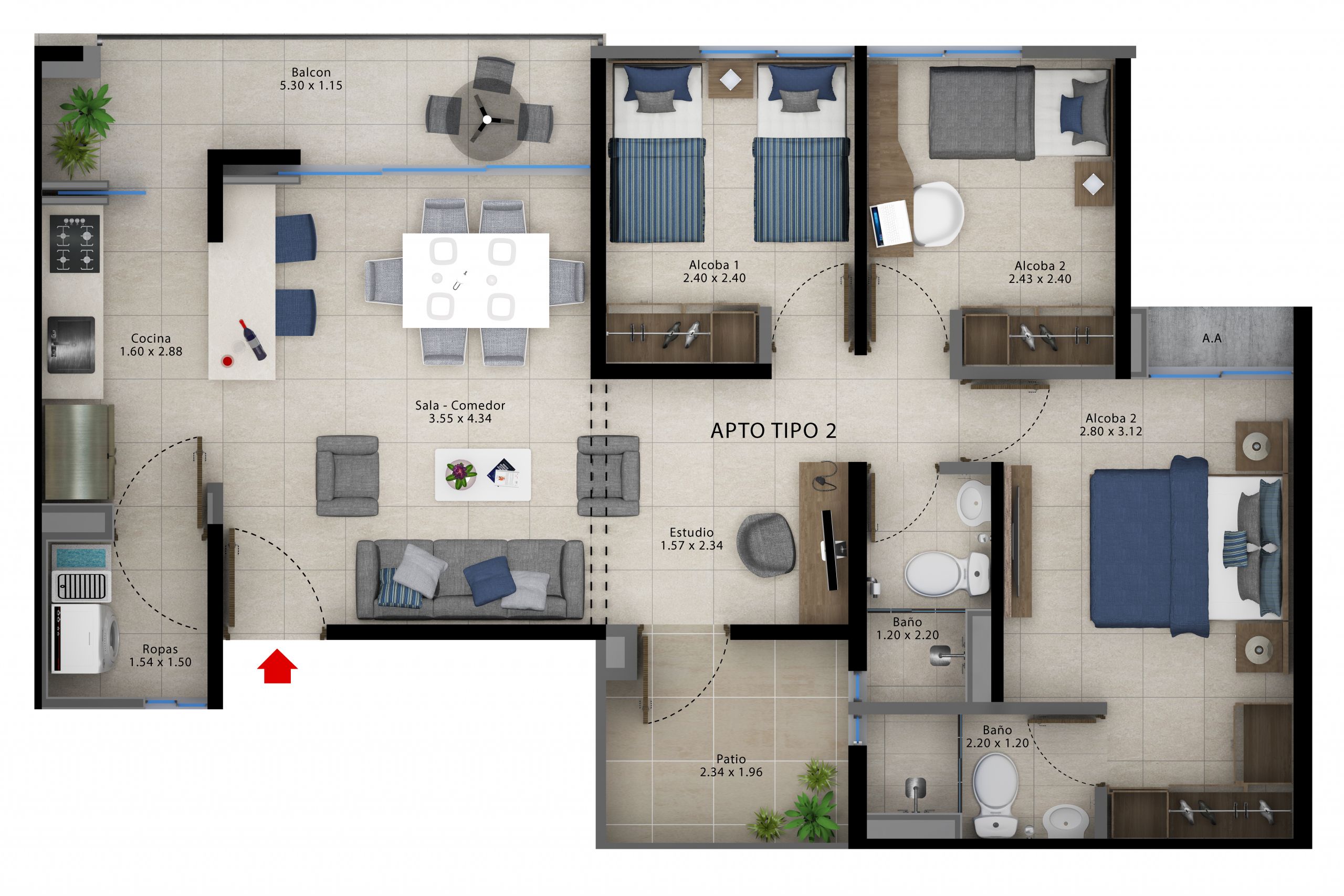  en undefined Undefined Undefined Undefined 77 m2 Habitaciones 3 Baños 2 Precio $418661000