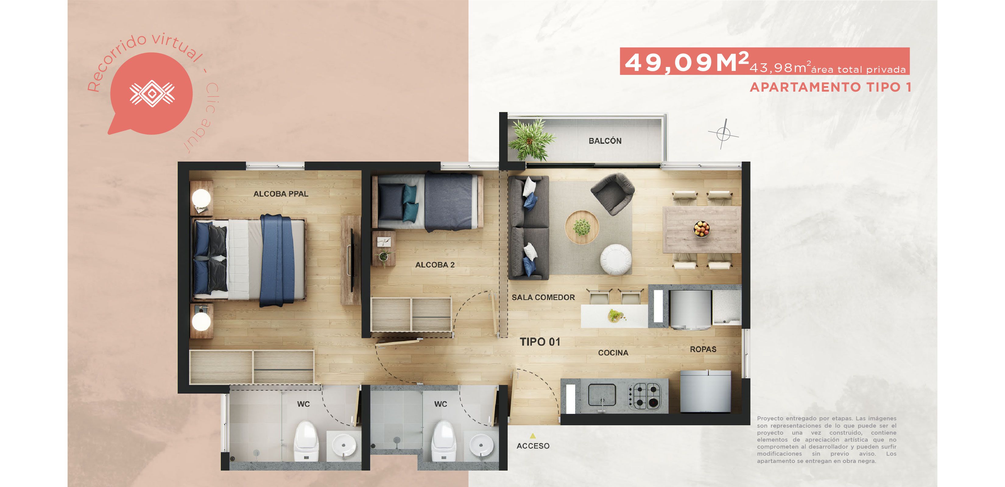 en undefined Undefined Undefined Undefined 49 m2 Habitaciones 2 Baños 2 Precio $246700000