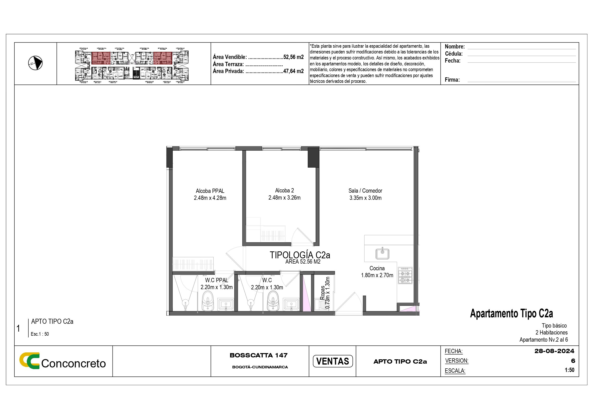 Proyectos Vivienda Nueva Bosscatta 147 Apartamento en venta Cundinamarca Bogotá Colinas De Suba 52 m2 Habitaciones 2 Baños 2 Garajes 1 Precio $513161200