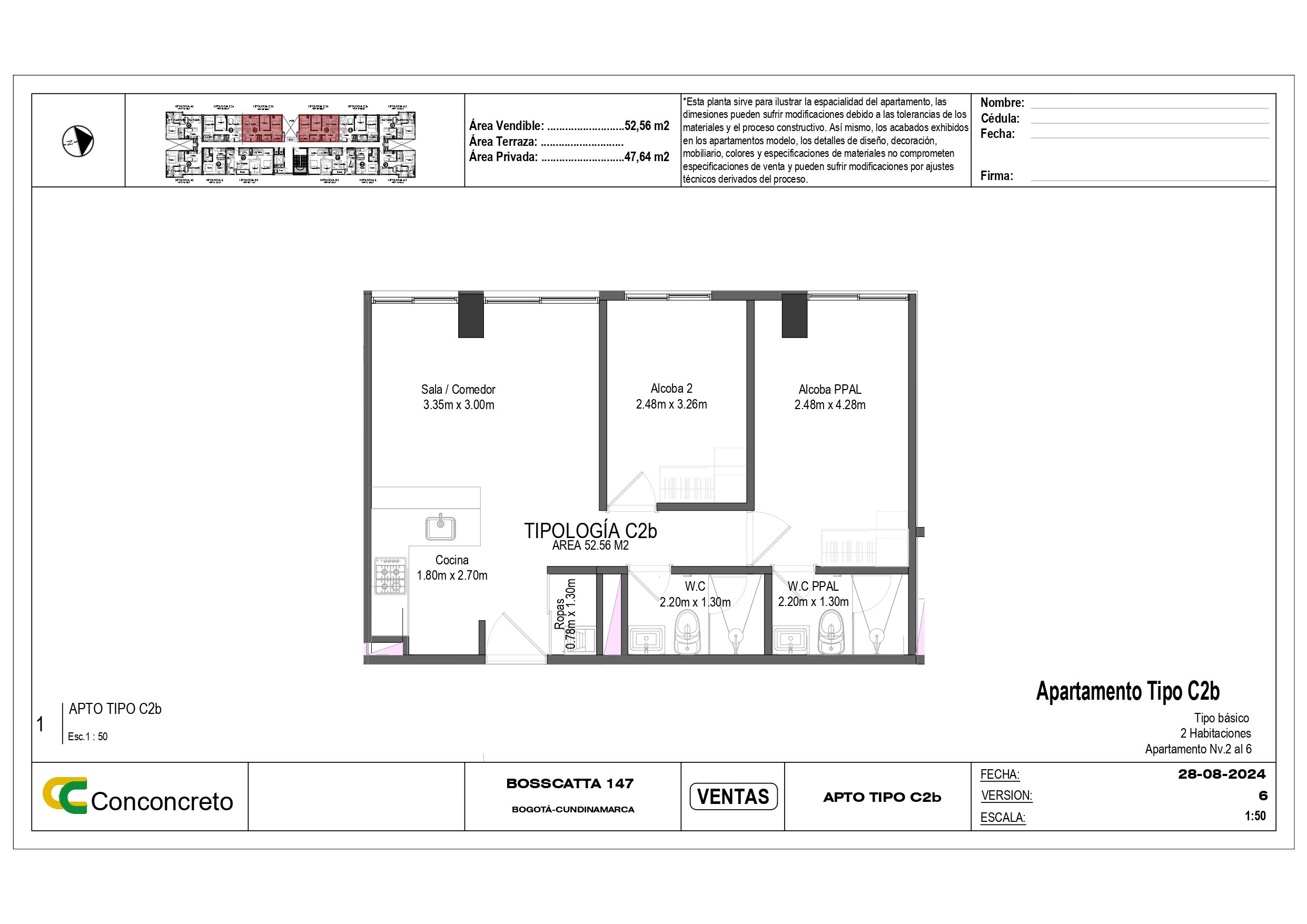 Proyectos Vivienda Nueva Bosscatta 147 Apartamento en venta Cundinamarca Bogotá Colinas De Suba 52 m2 Habitaciones 2 Baños 2 Garajes 1 Precio $513161200