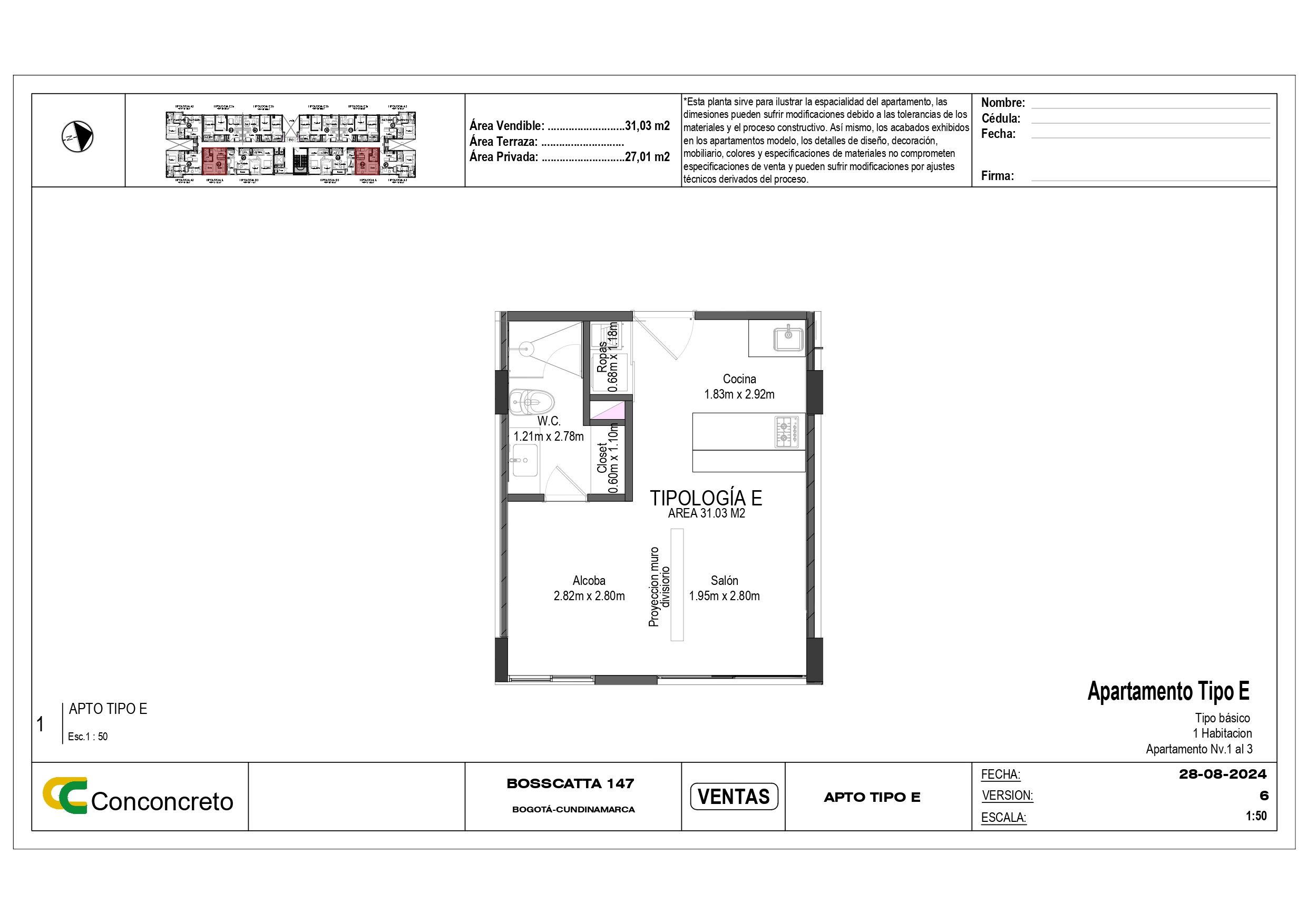 Proyectos Sobre Planos Bosscatta 147 Apartamento en venta Cundinamarca Bogotá Colinas De Suba 36 m2 Habitaciones 0 Baños 1 Garajes 0 Precio $331568000