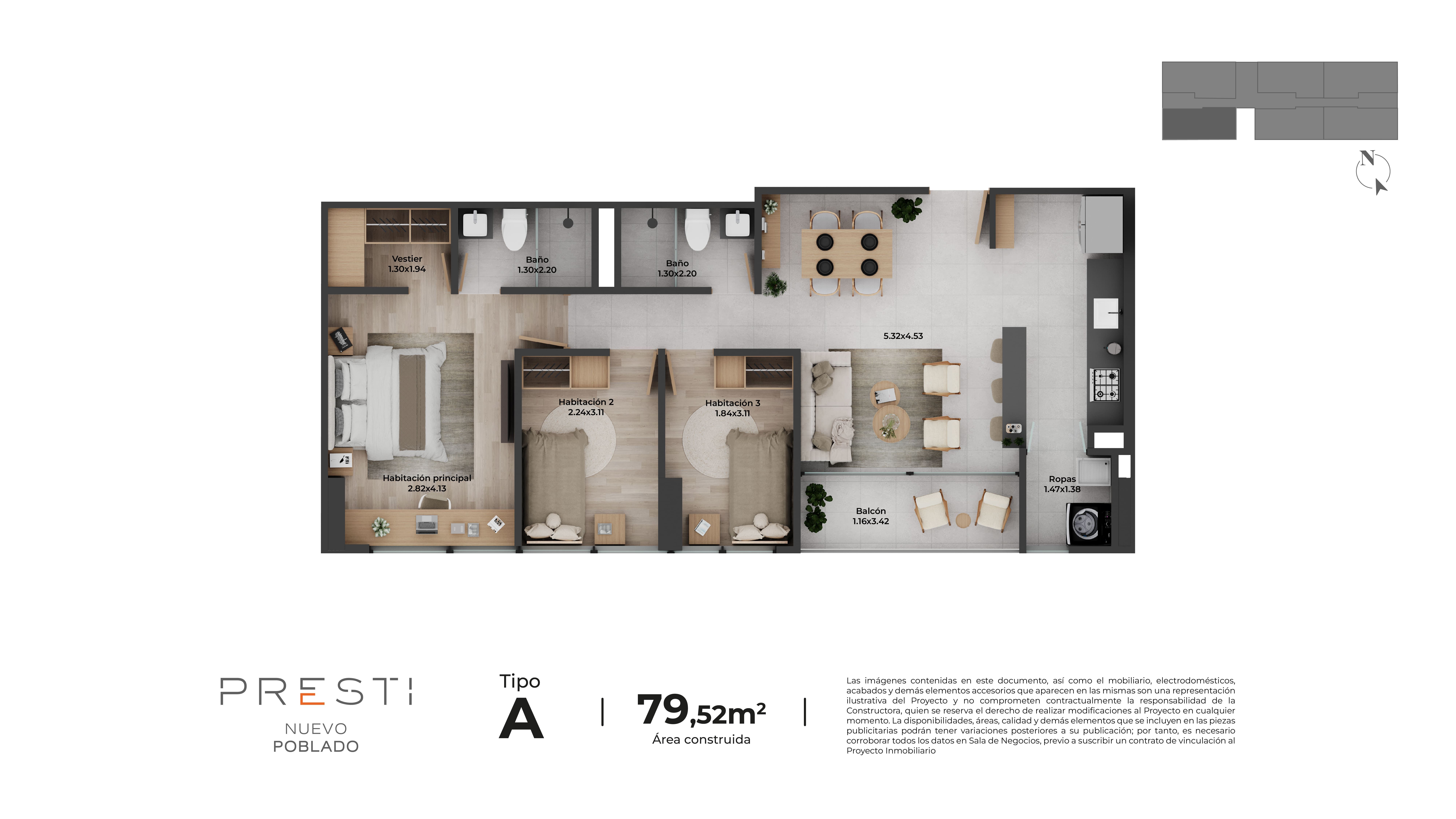Proyectos Vivienda Nueva Presti Apartamentos Apartamento en venta Antioquia Itagüí Chimeneas 79 m2 Habitaciones 3 Baños 2 Garajes 1 Precio $578152254