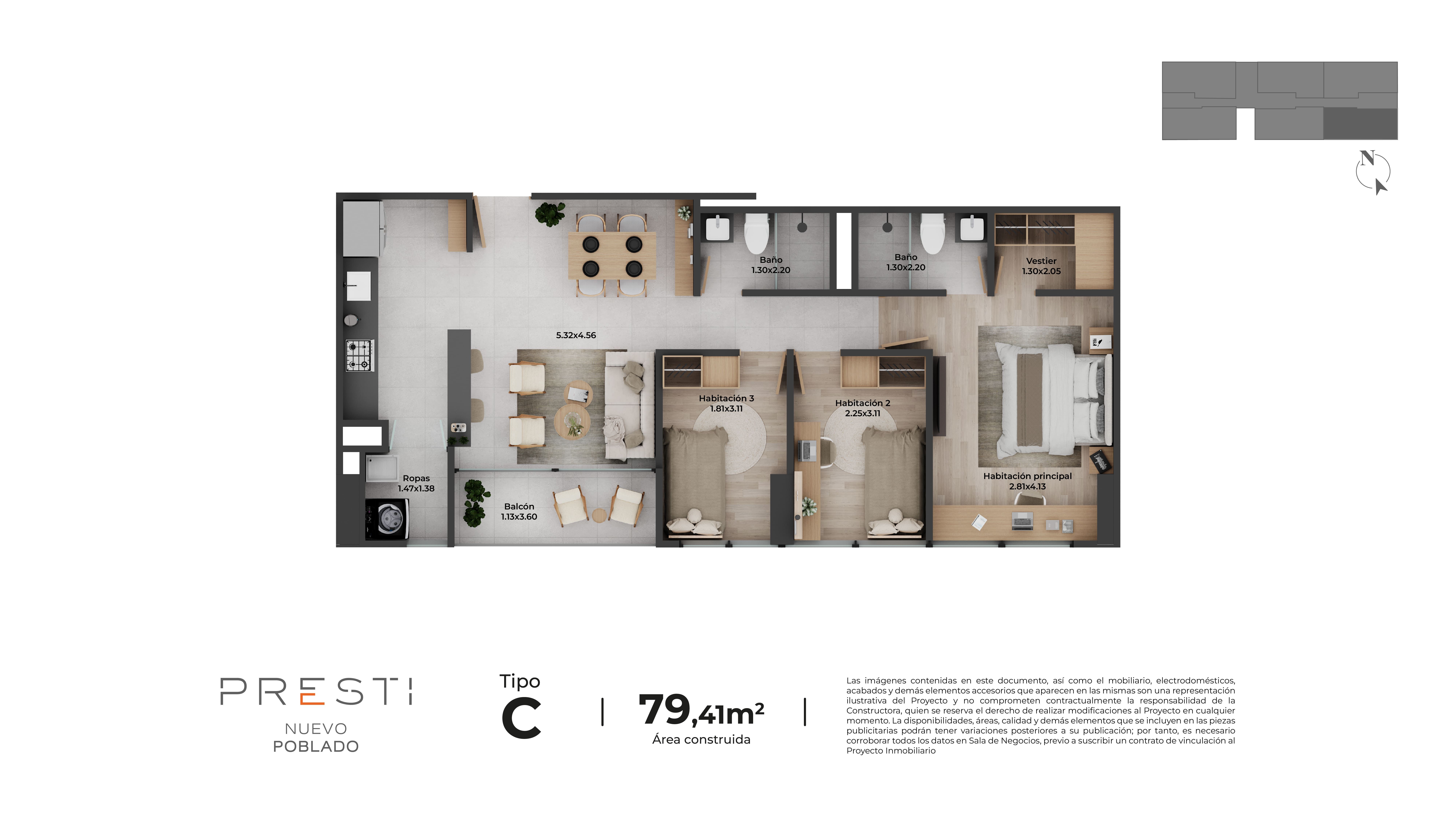 Proyectos Vivienda Nueva Presti Apartamentos Apartamento en venta Antioquia Itagüí Chimeneas 79 m2 Habitaciones 3 Baños 2 Garajes 1 Precio $592155046