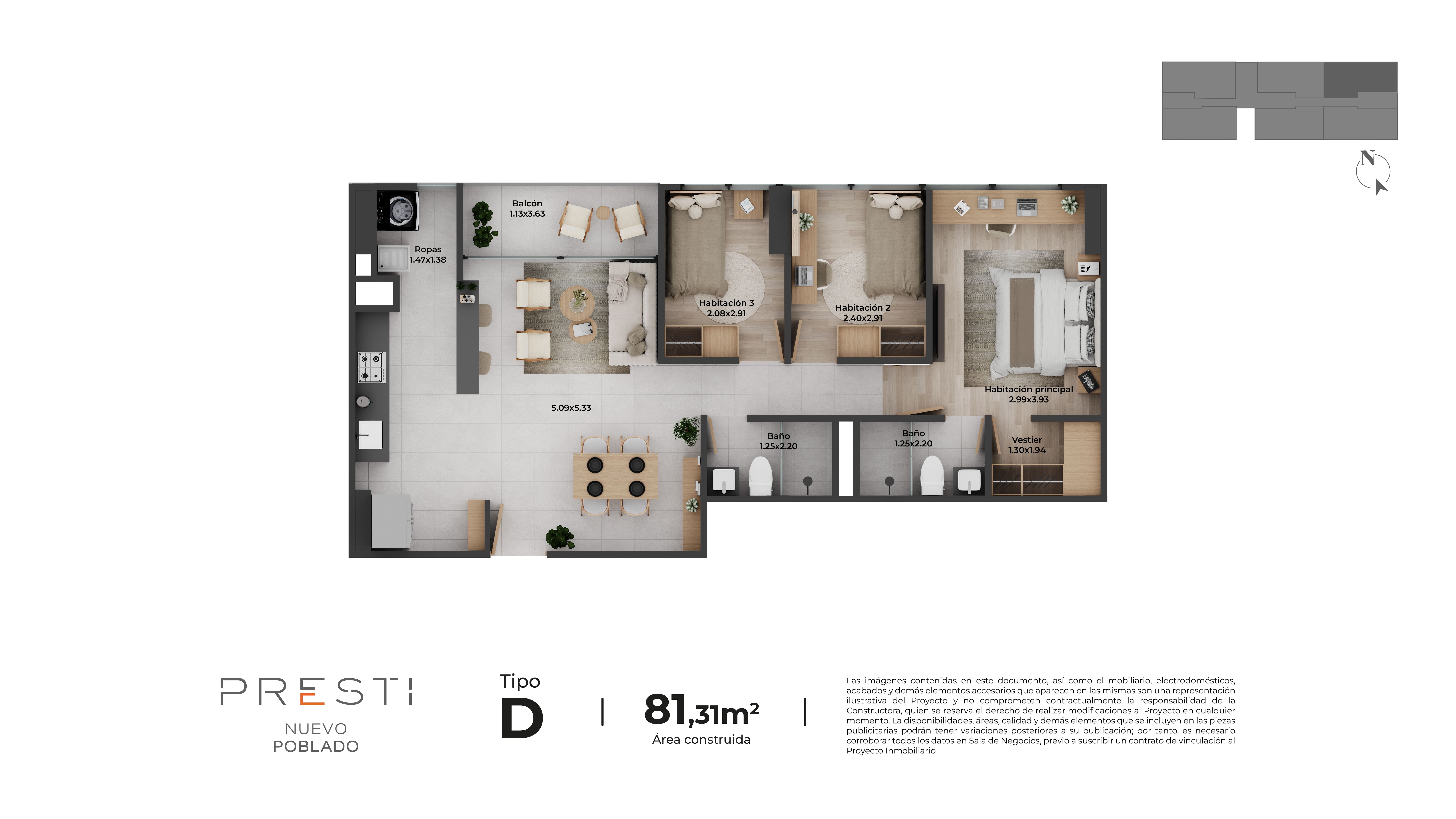Proyectos Vivienda Nueva Presti Apartamentos Apartamento en venta Antioquia Itagüí Chimeneas 81 m2 Habitaciones 3 Baños 2 Garajes 1 Precio $591291704