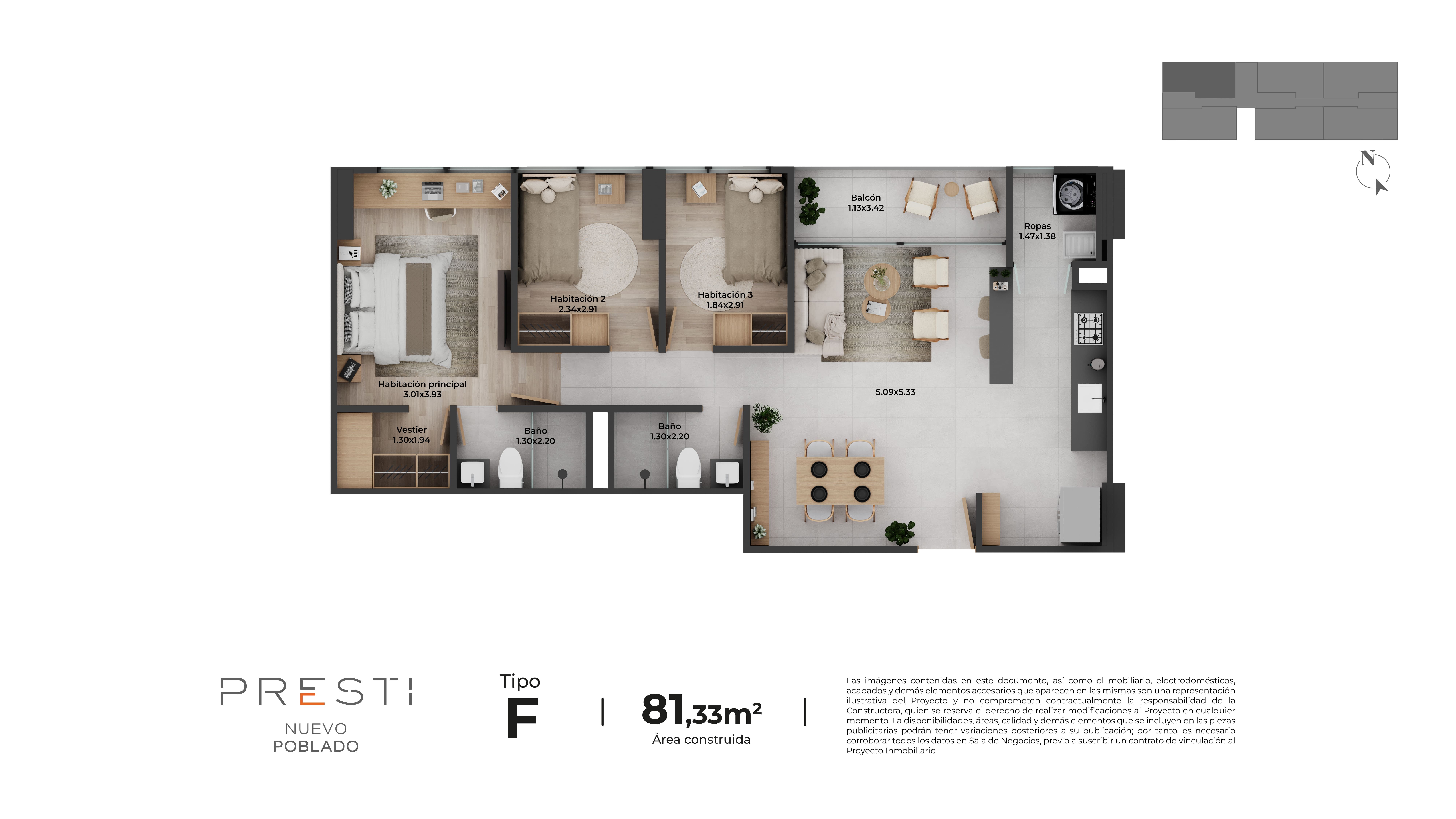 Proyectos Vivienda Nueva Presti Apartamentos Apartamento en venta Antioquia Itagüí Chimeneas 81 m2 Habitaciones 3 Baños 2 Garajes 1 Precio $590852567