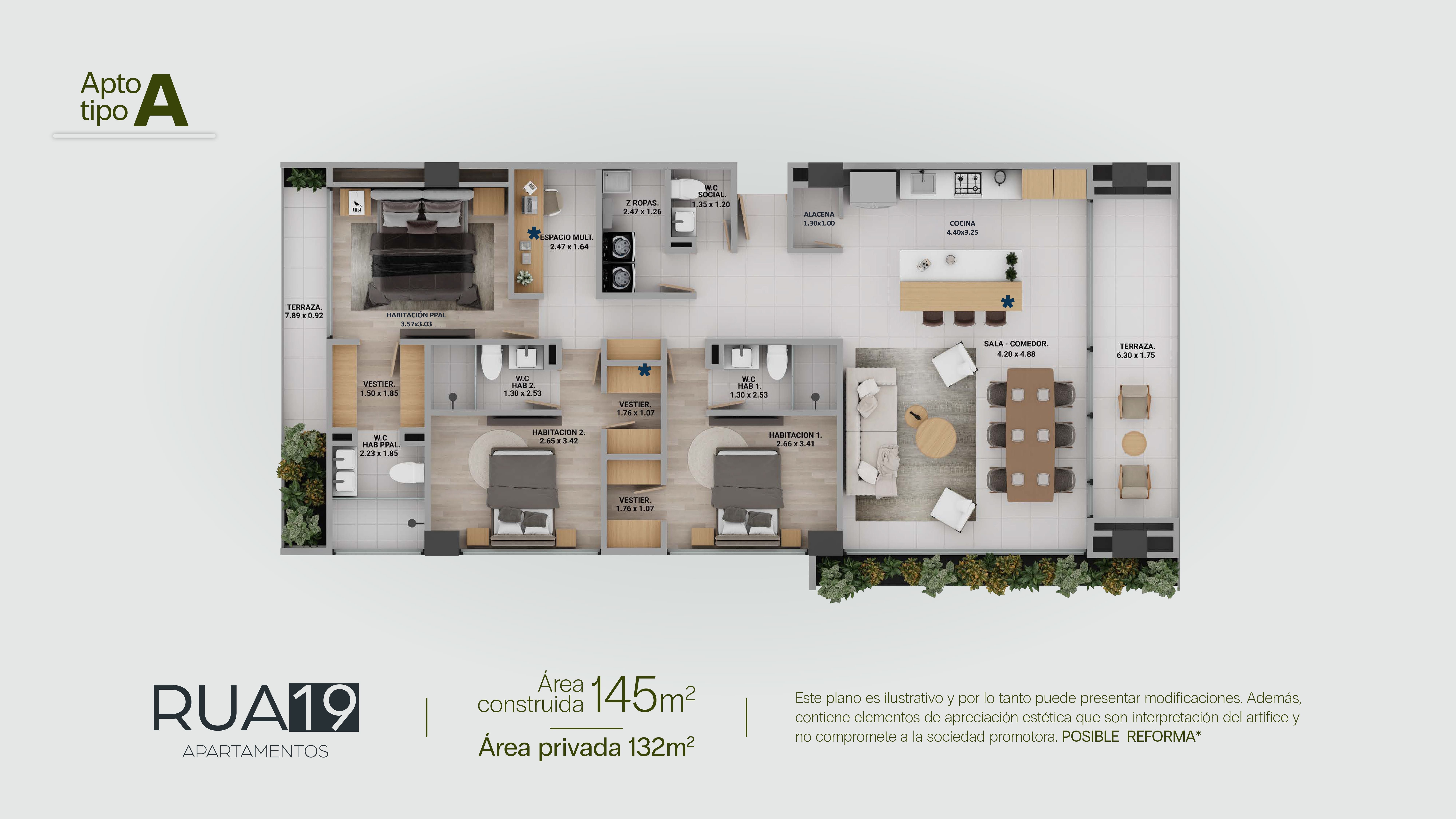 Proyectos Vivienda Nueva Rua19 Apartamentos Apartamento en venta Antioquia Envigado Zúñiga 145 m2 Habitaciones 3 Baños 4 Garajes 1 Precio $1659580000