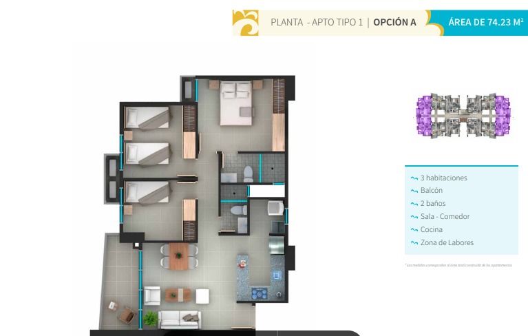 Proyectos Vivienda Nueva Baluarte Del Caribe Apartamento en venta Bolívar Cartagena Daniel Lemaitre 61 m2 Habitaciones 2 Baños 2 Garajes 1 Precio $272052840