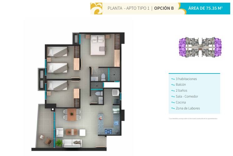  en undefined Undefined Undefined Undefined 75 m2 Habitaciones 3 Baños 2 Garajes 1 Precio $380638956